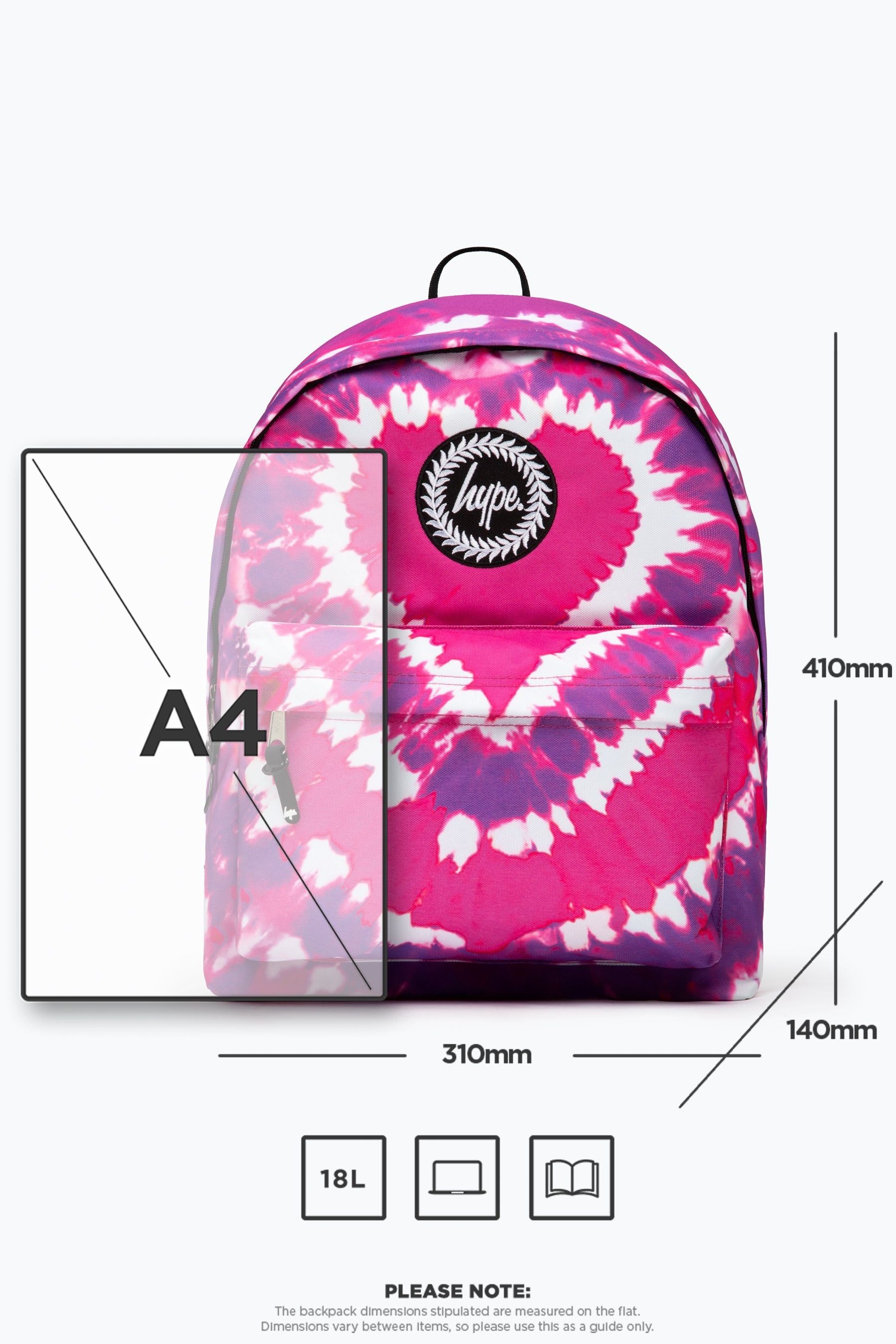 Pink Hype. Pink Heart Hippy Tie Dye Backpack