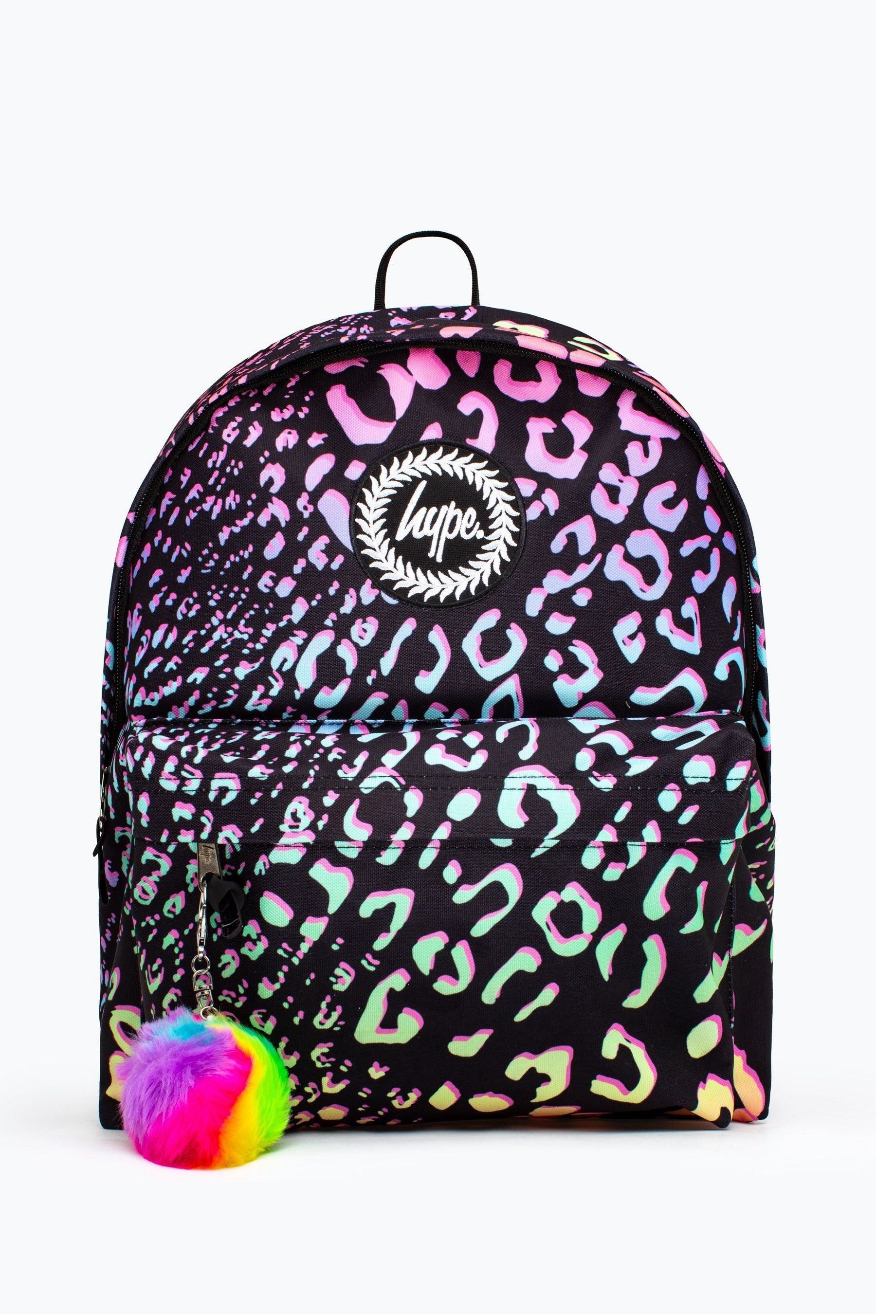 Black Hype. Black Gradient Pastel Animal Print Backpack