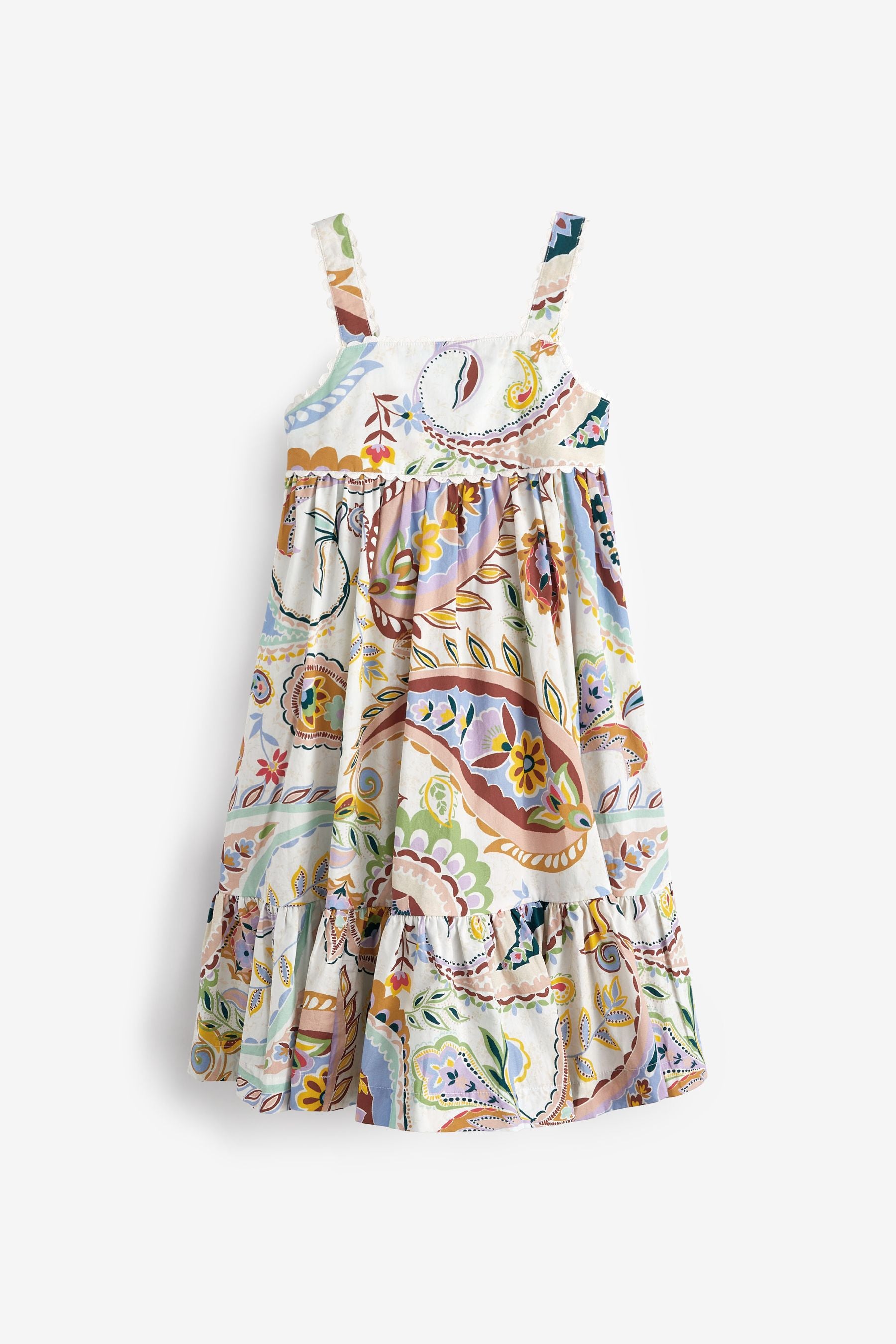 Cream Paisley Strap Dress (3-16yrs)