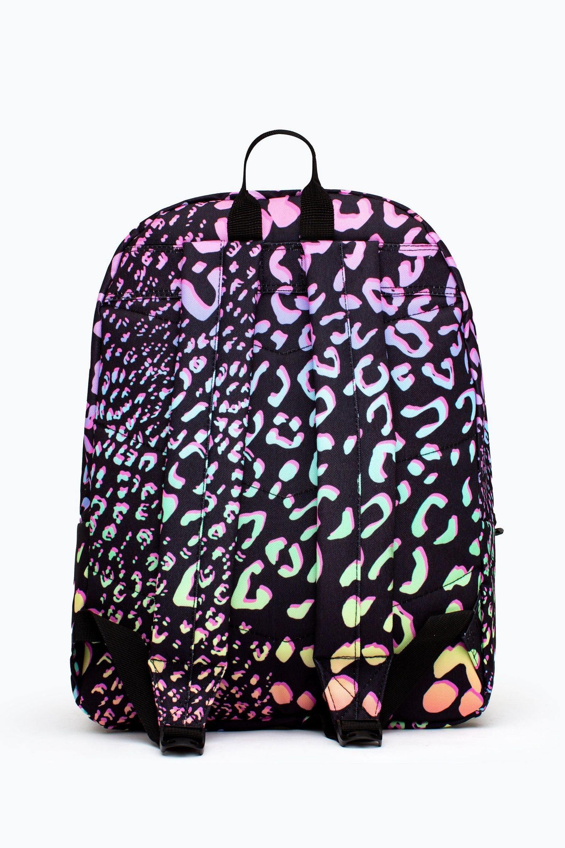 Black Hype. Black Gradient Pastel Animal Print Backpack