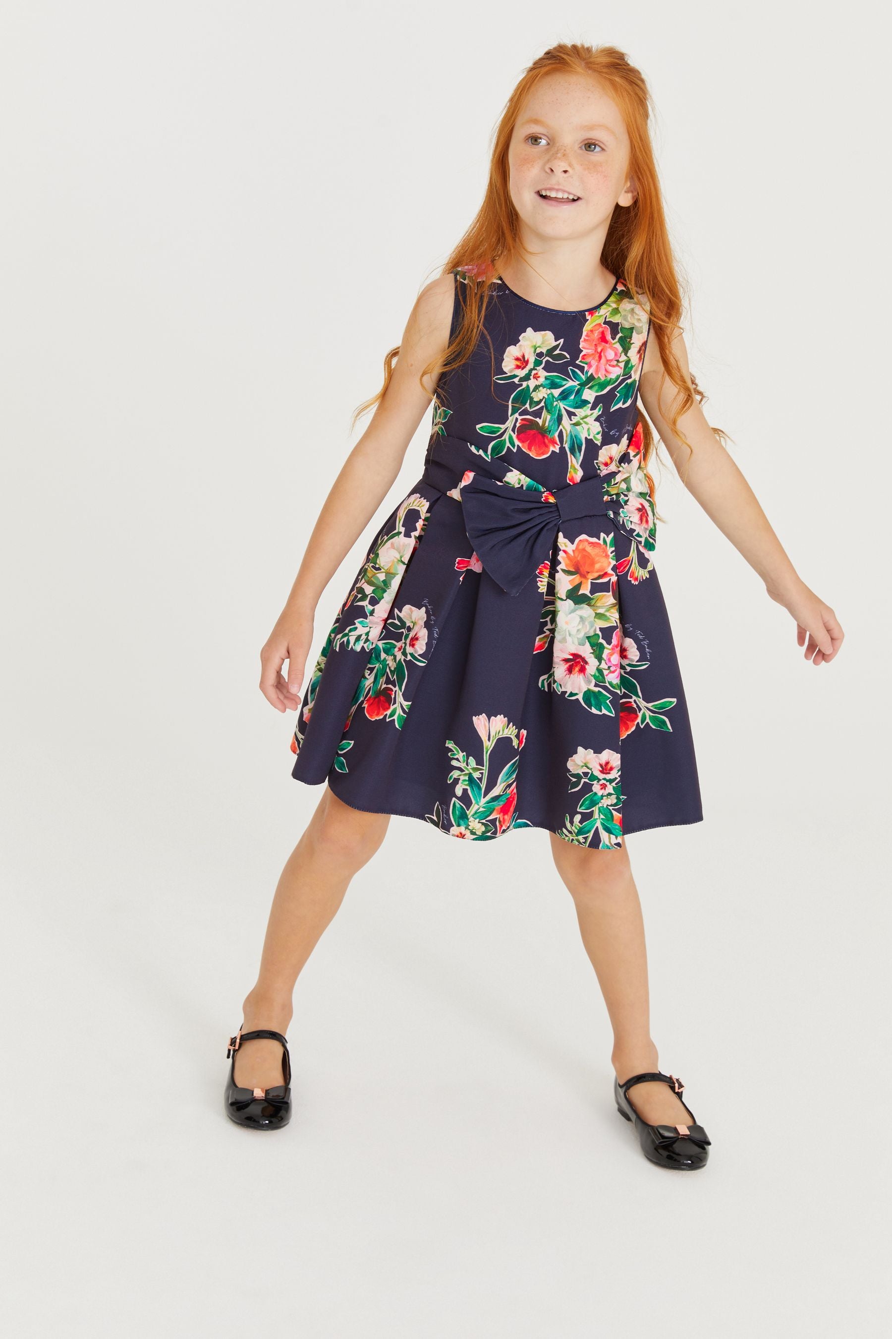 Navy Baker by Ted Baker Navy Blue Floral Bow Dress