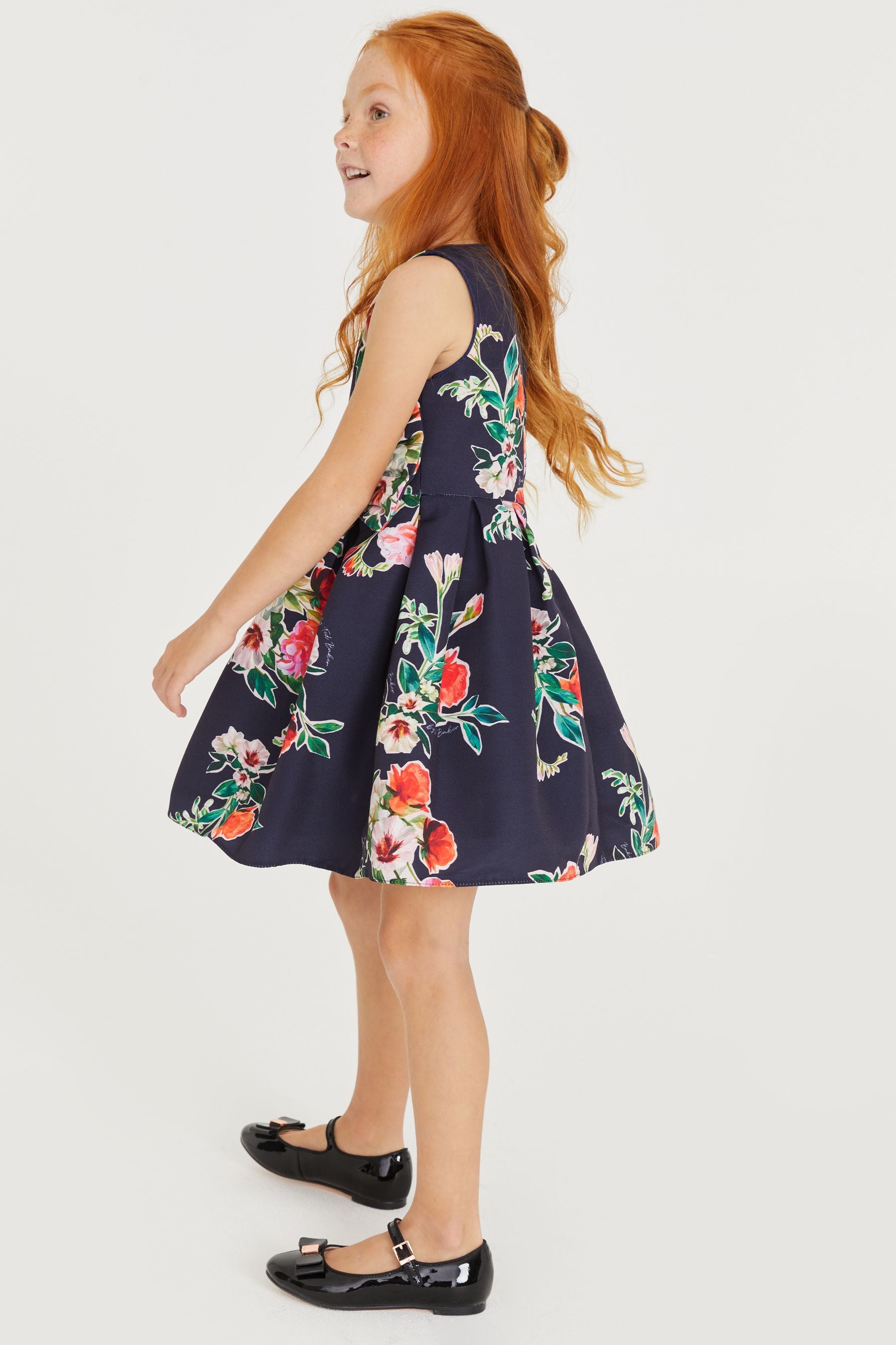 Navy Baker by Ted Baker Navy Blue Floral Bow Dress