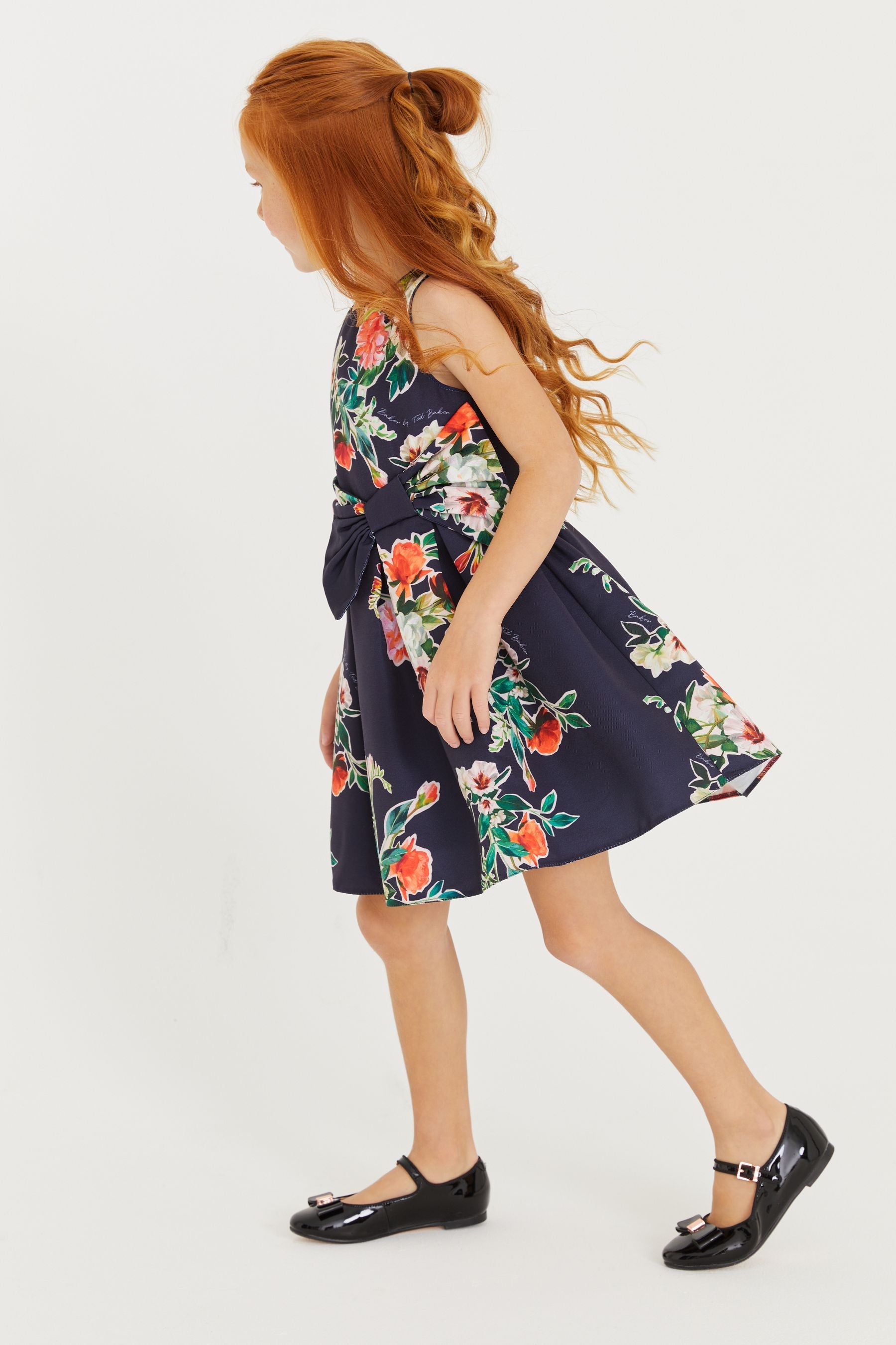 Navy Baker by Ted Baker Navy Blue Floral Bow Dress