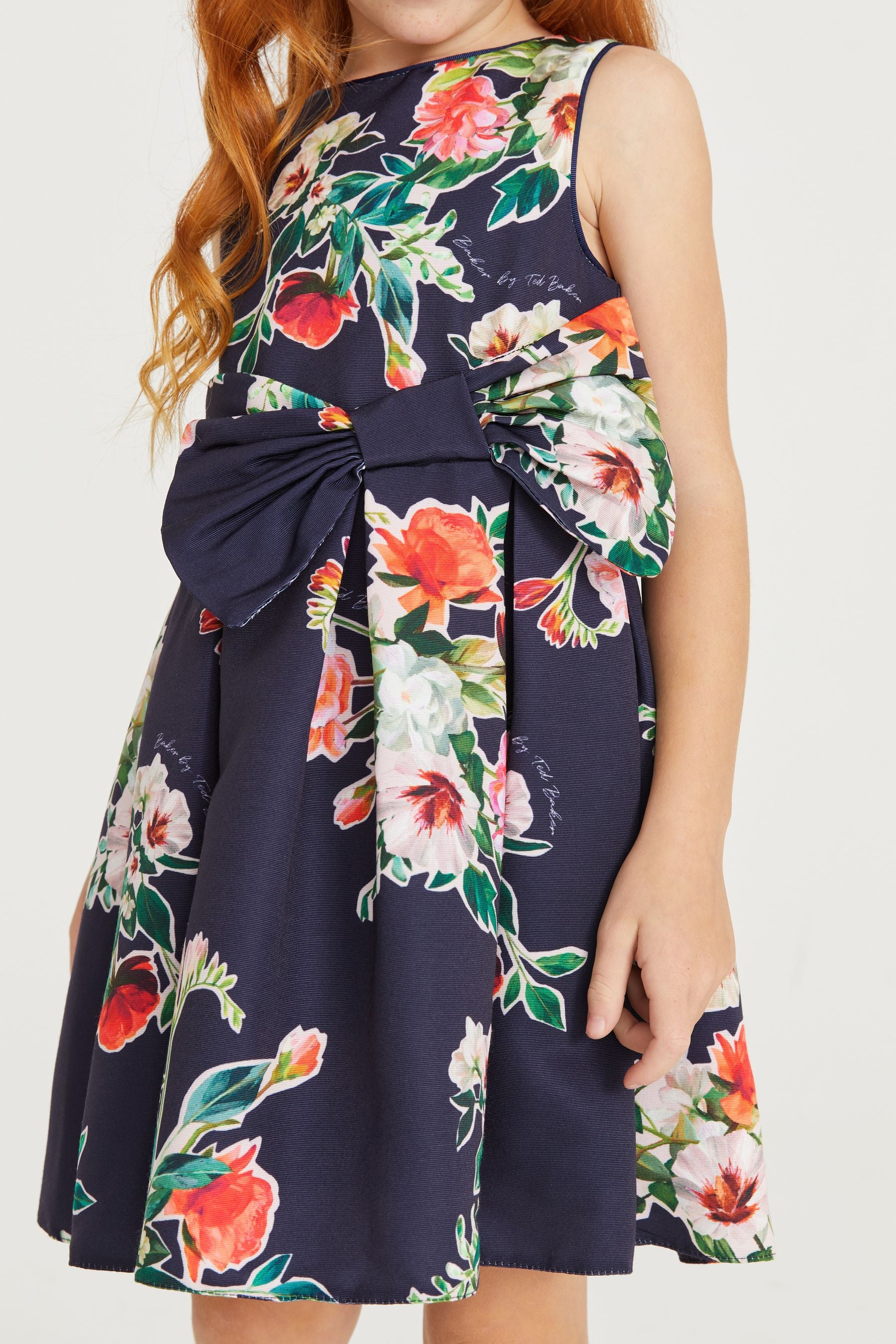 Navy Baker by Ted Baker Navy Blue Floral Bow Dress