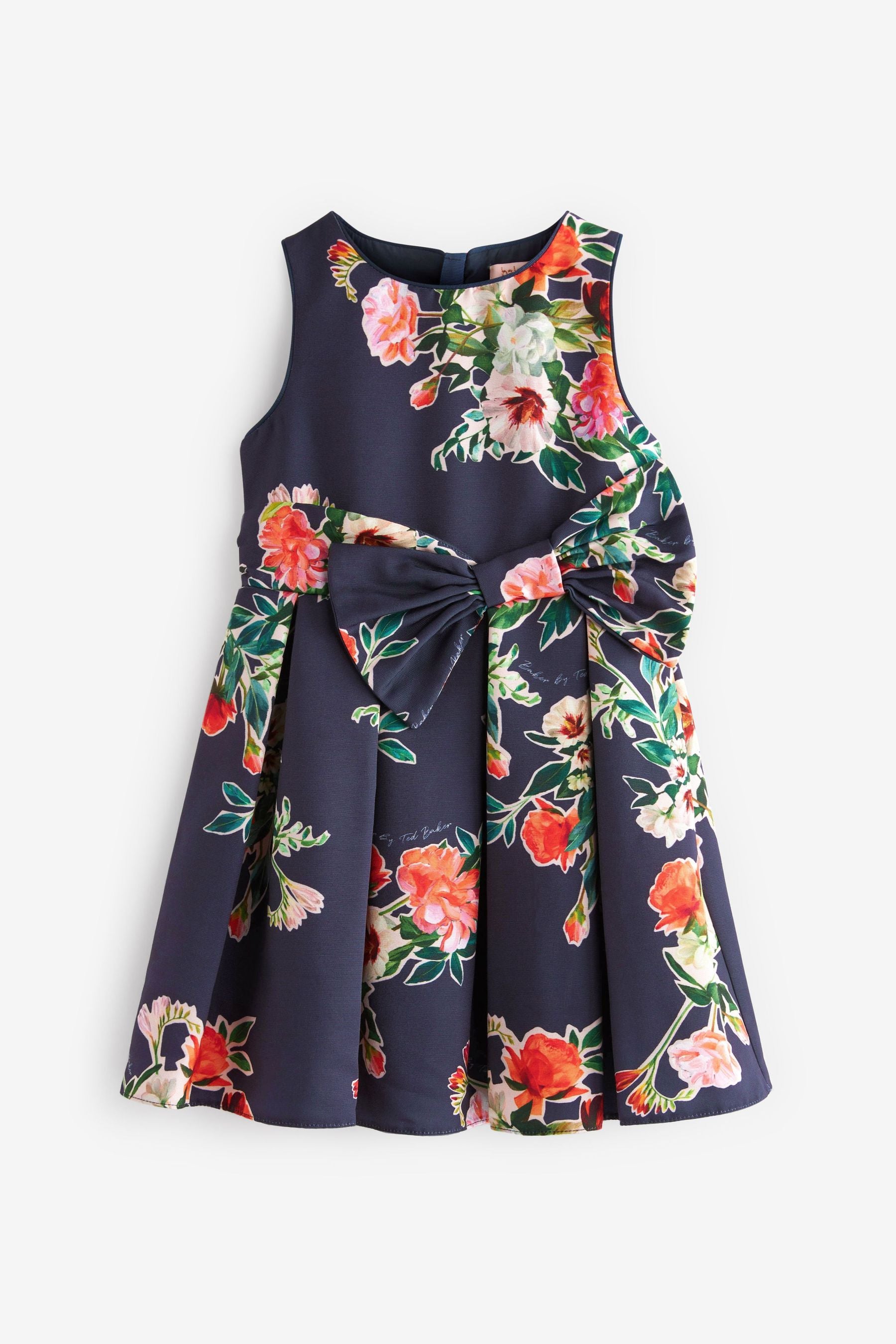 Navy Baker by Ted Baker Navy Blue Floral Bow Dress