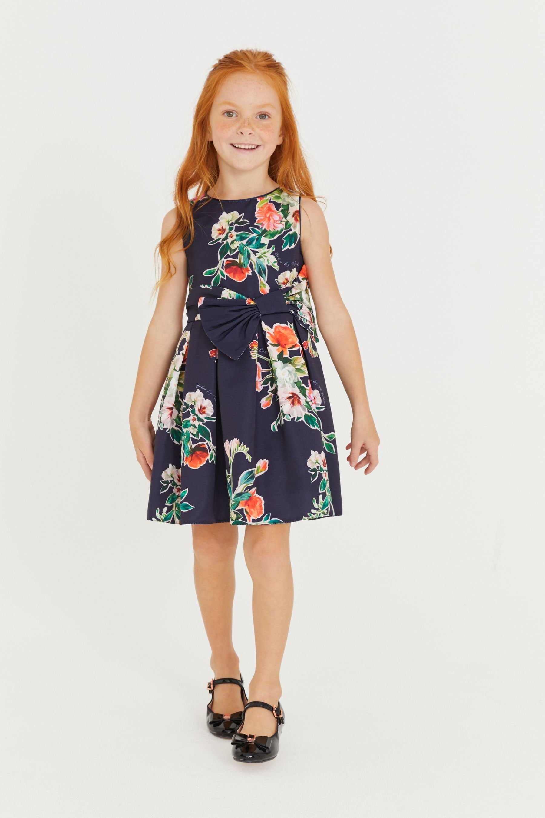 Navy Baker by Ted Baker Navy Blue Floral Bow Dress