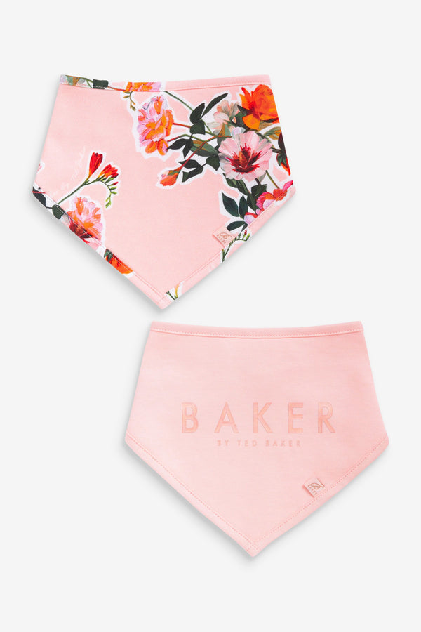 Pink Baker by Ted Baker Pink Floral Bibs 2 Pack