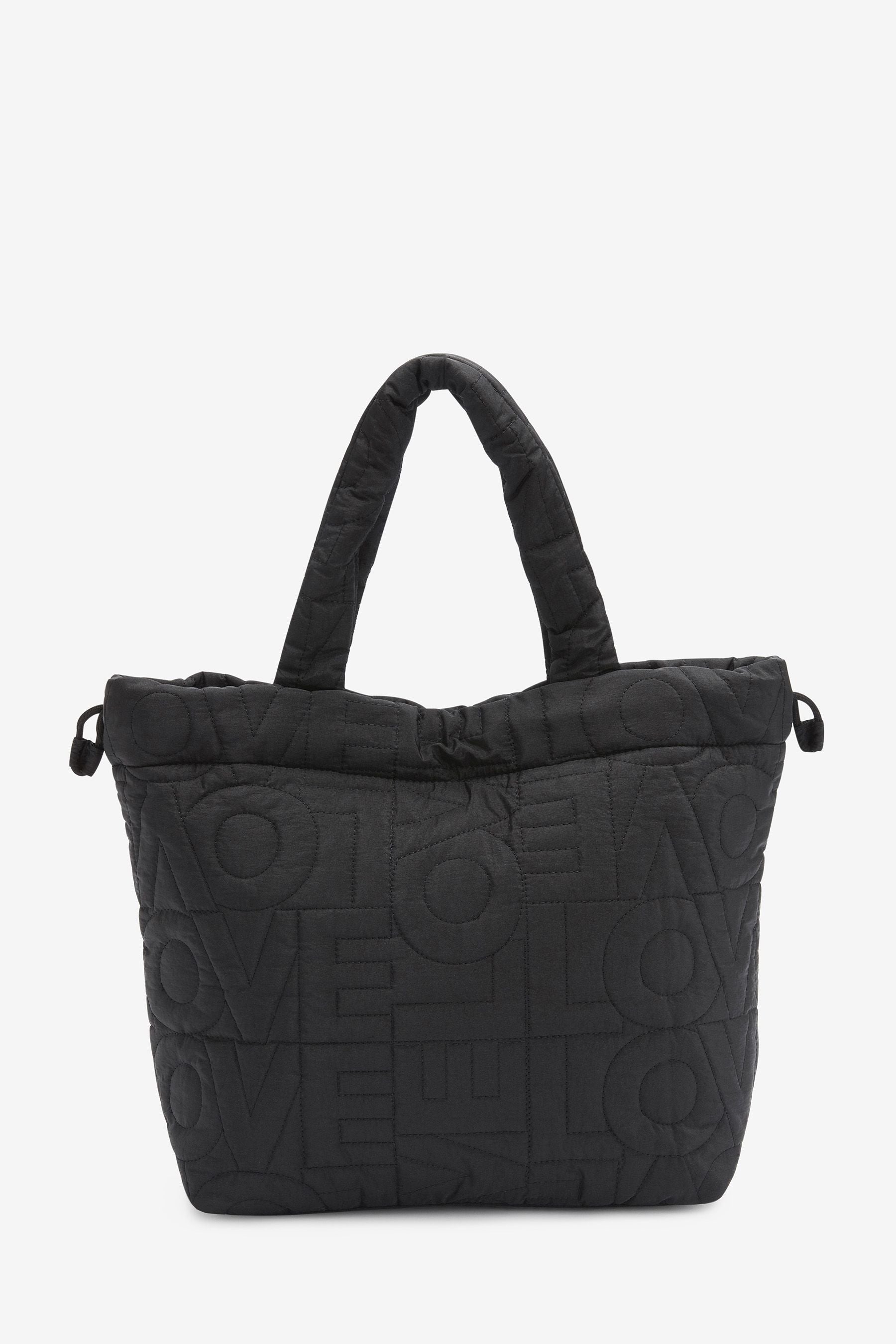 Black Mint Velvet Love Quilted Tote Bag