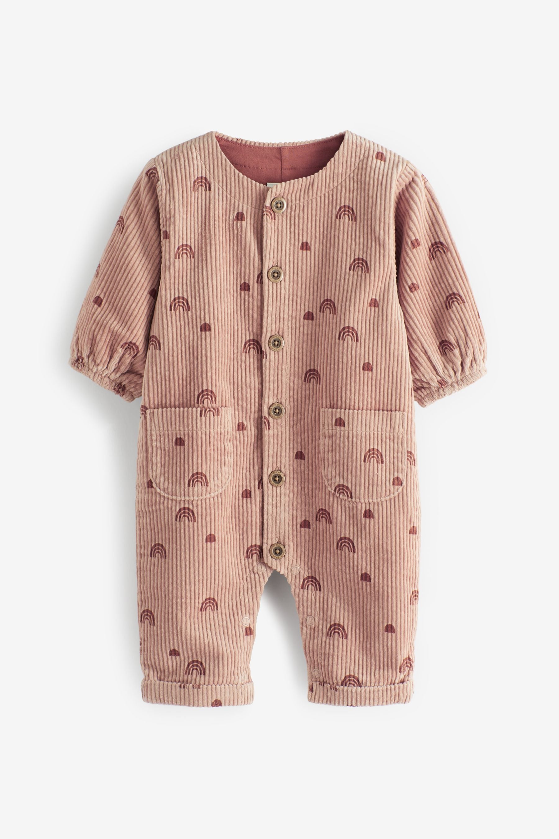 Rust Brown Rainbow Baby Corded Romper (0mths-3yrs)