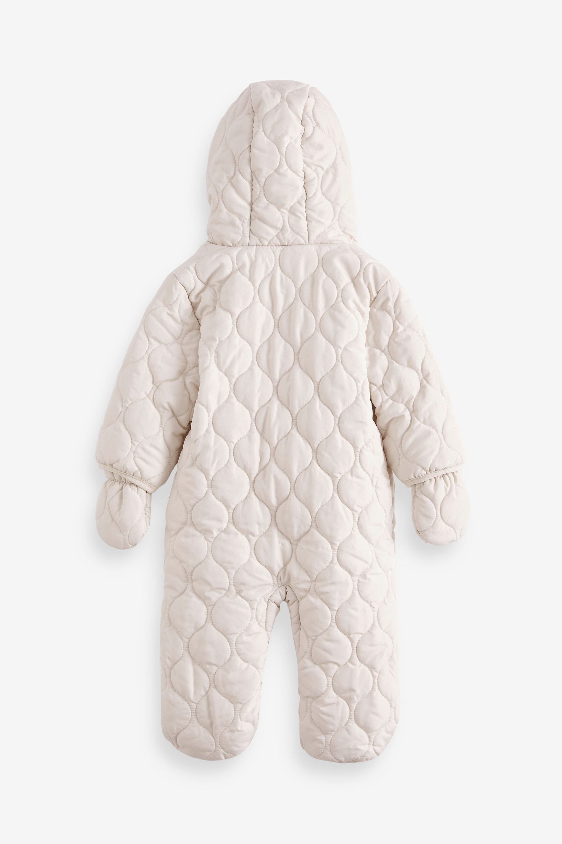 Ecru Cream Quilted Baby All-In-One Pramsuit (0mths-2yrs)