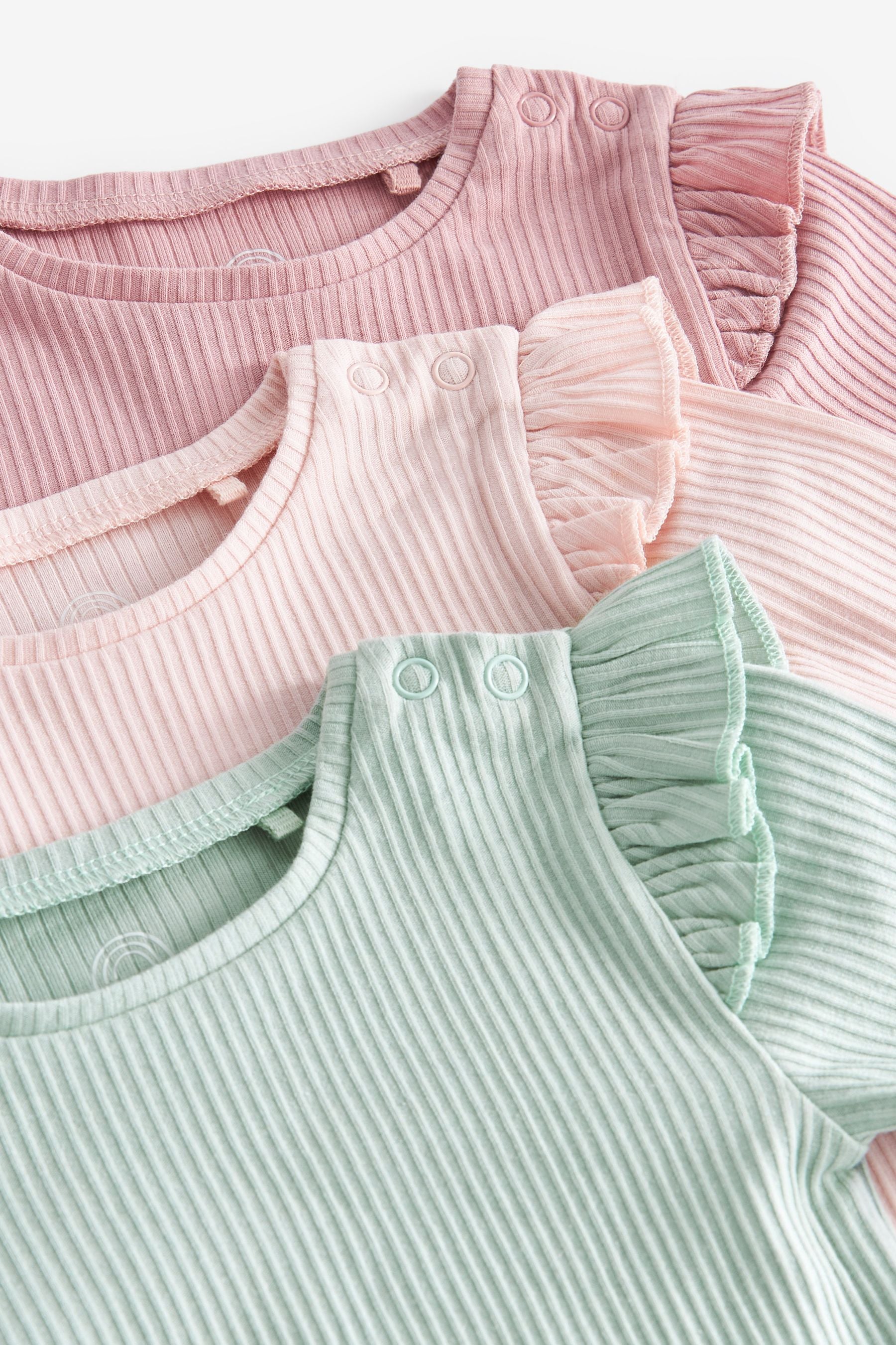 Pink/Mint Green Baby Bodysuits 3 Pack