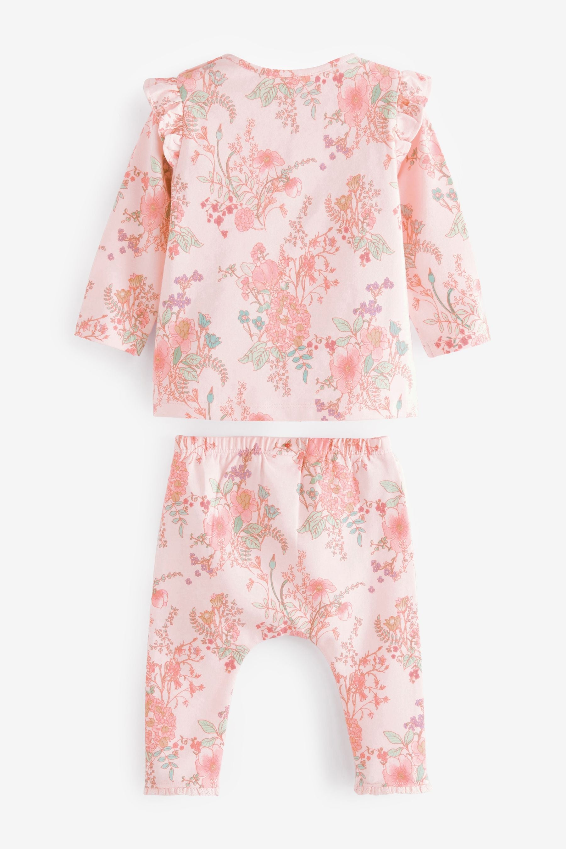 Floral Pink 6 Piece Baby T-Shirts and Leggings Set