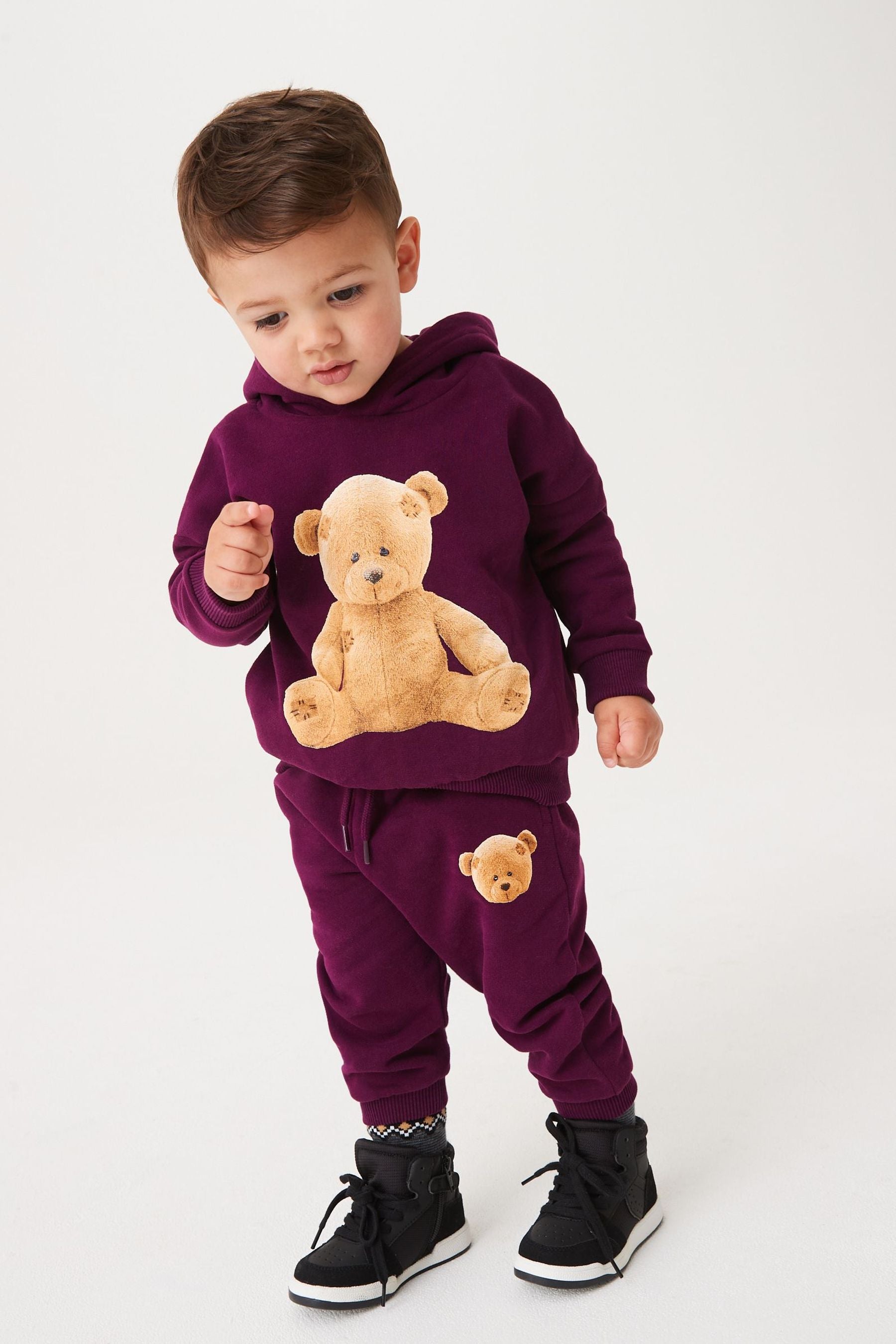 Purple Bear Character Hoodie And Joggers Set (3mths-7yrs)