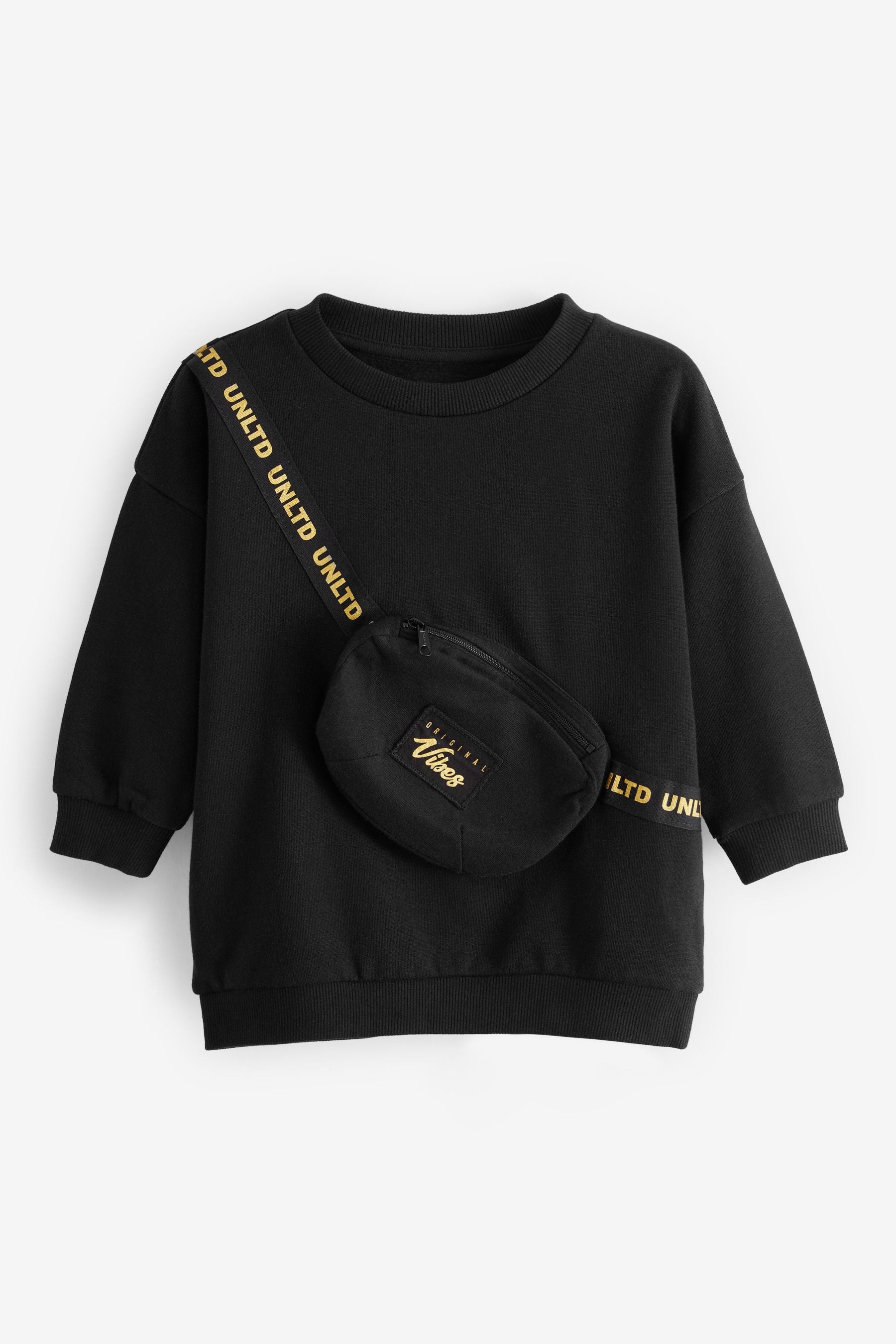 Black/Gold Bumbag Long Sleeve Sweatshirt (3mths-6yrs)