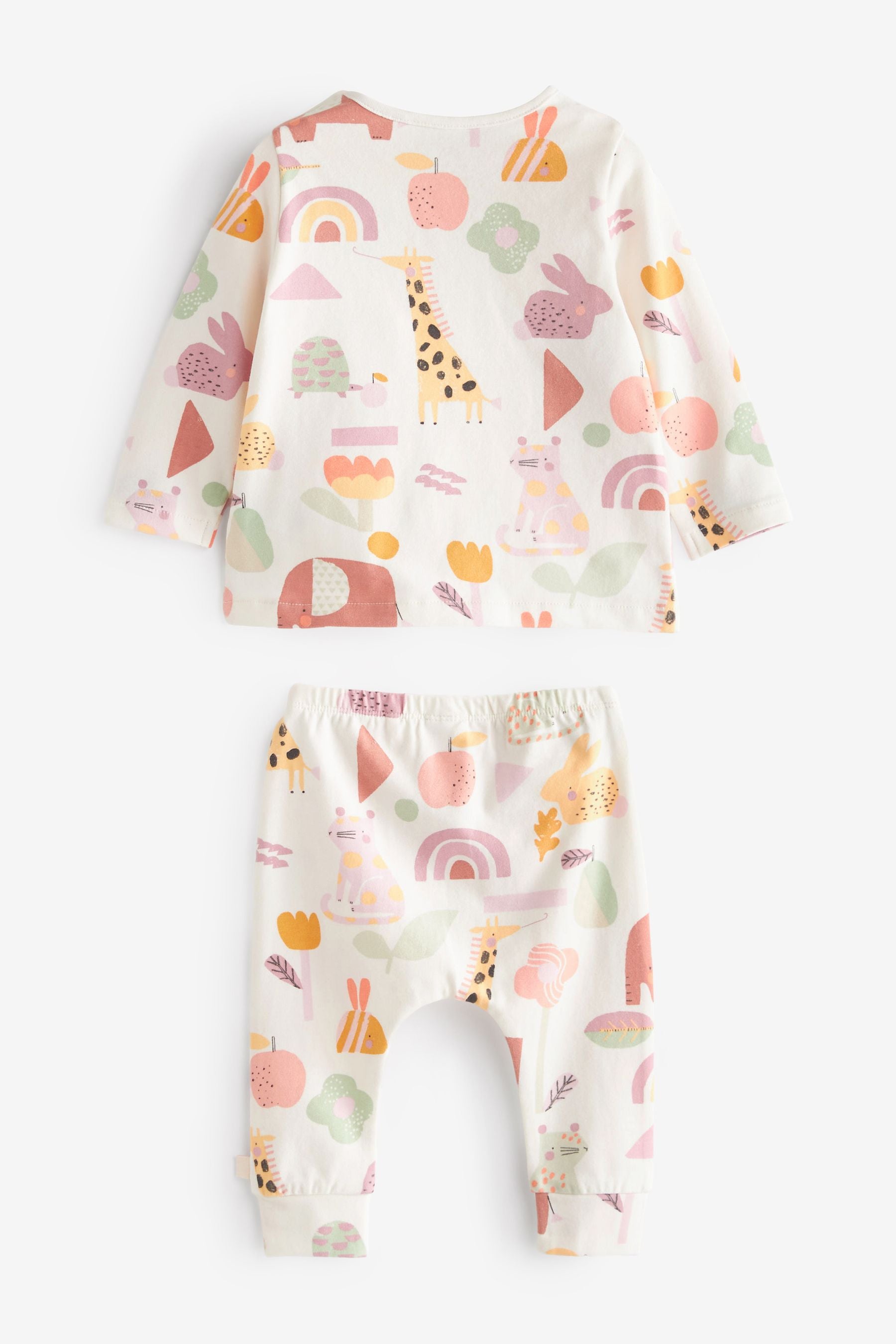 Mint Green/Pink Baby Animal 6 Piece Baby T-Shirts and Leggings Set