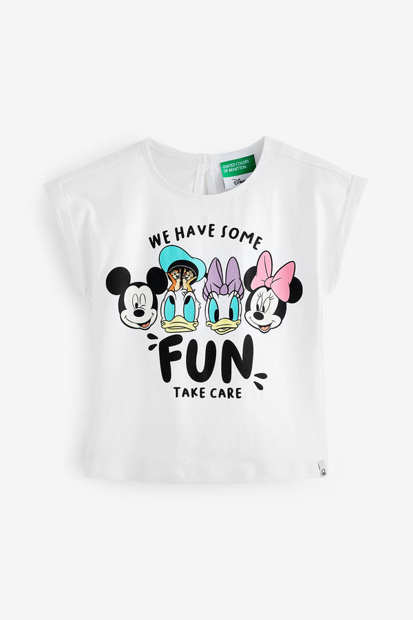 Benetton White Disney Micky Mouse And Friends T-Shirt