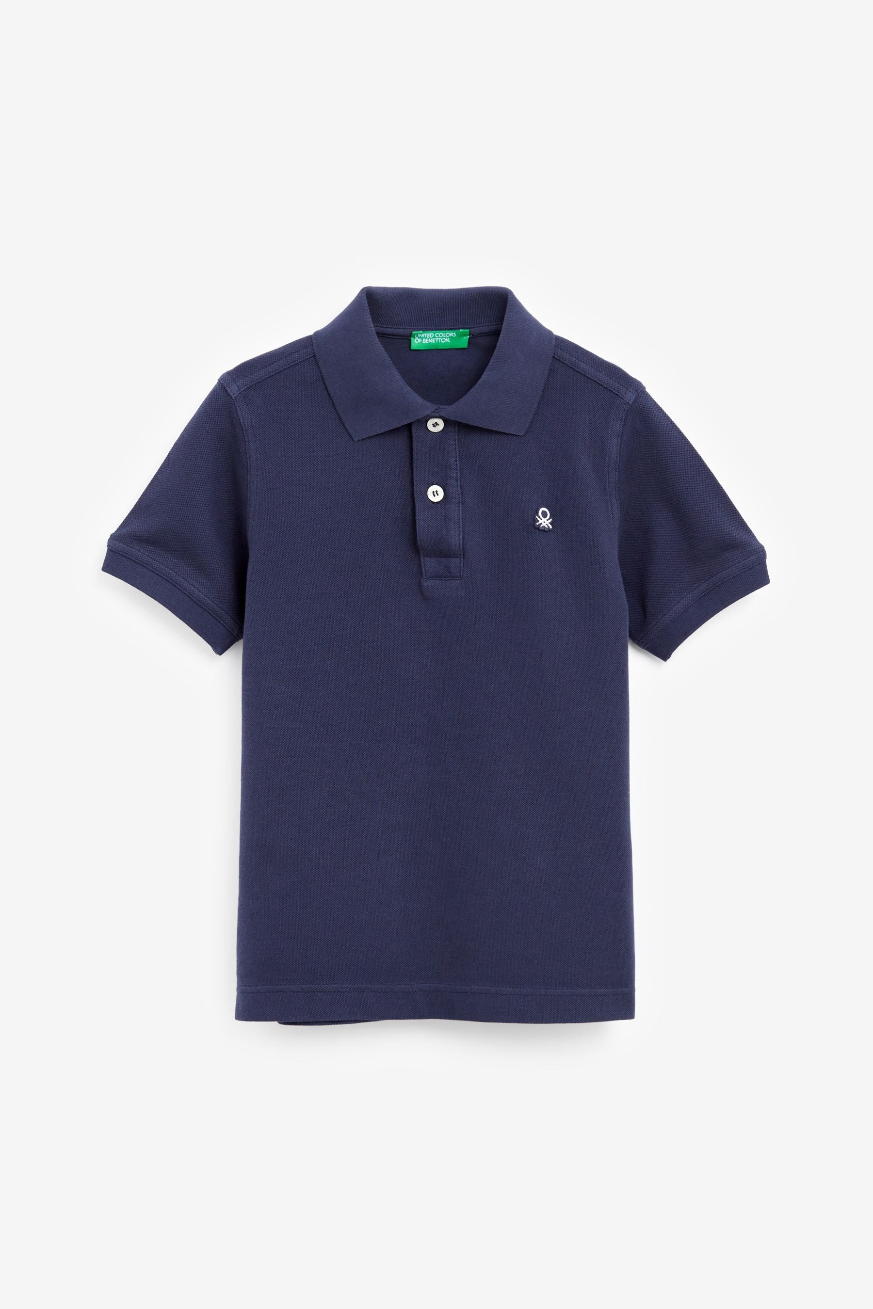 Navy Blue Benetton Logo Polo Shirt