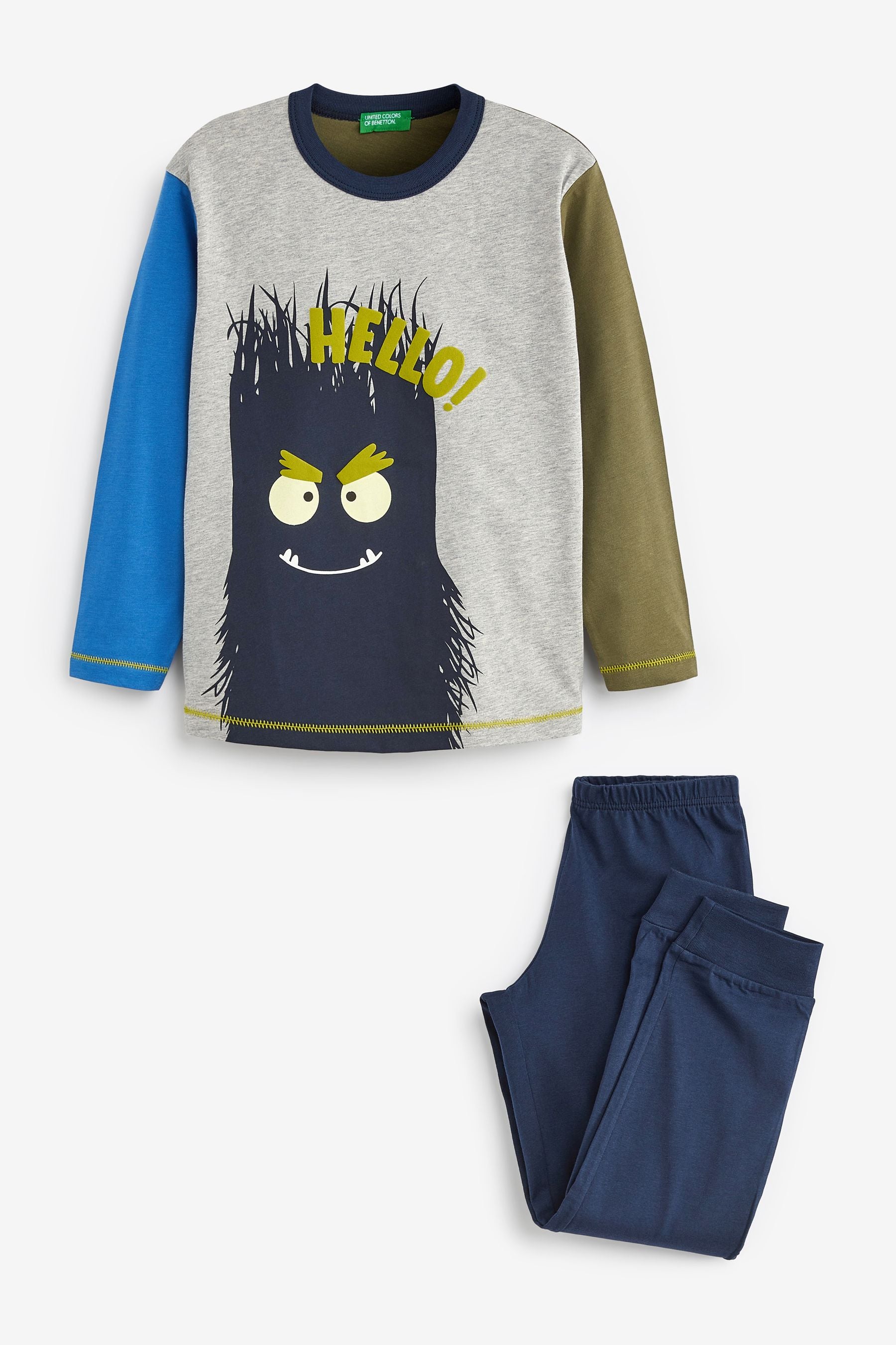 Benetton Boys Navy Monster Pyjama Set