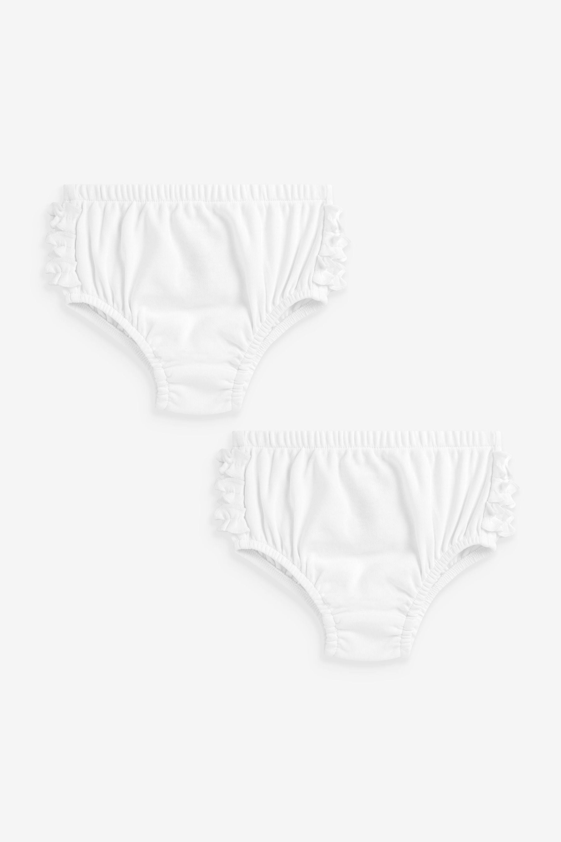 White Frill Knickers 2 Pack (0mths-2yrs)