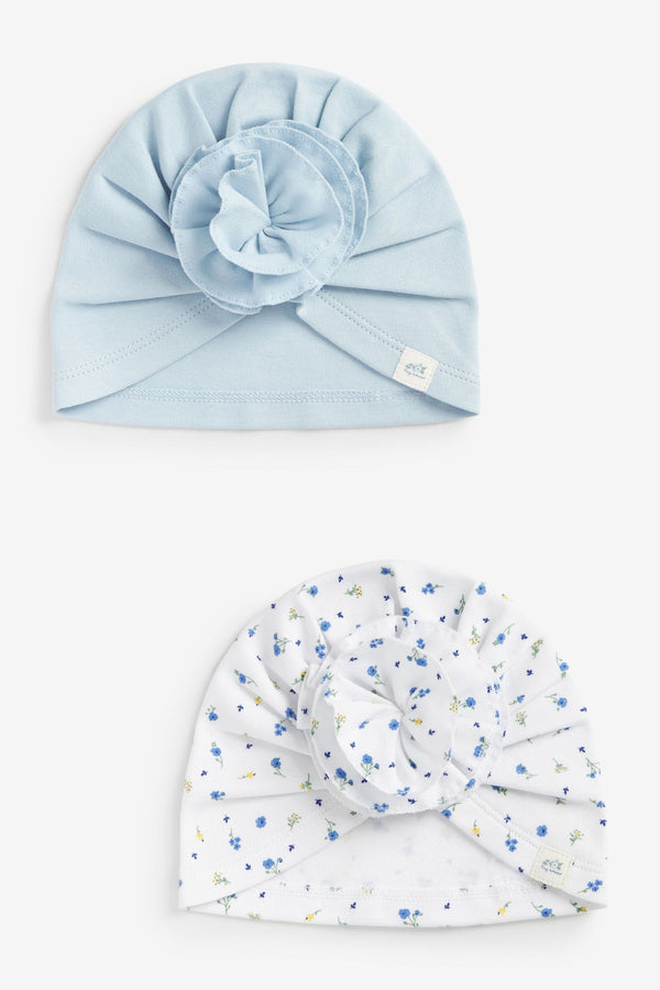 Blue Baby Turbans 2 Pack (0mths-2yrs)