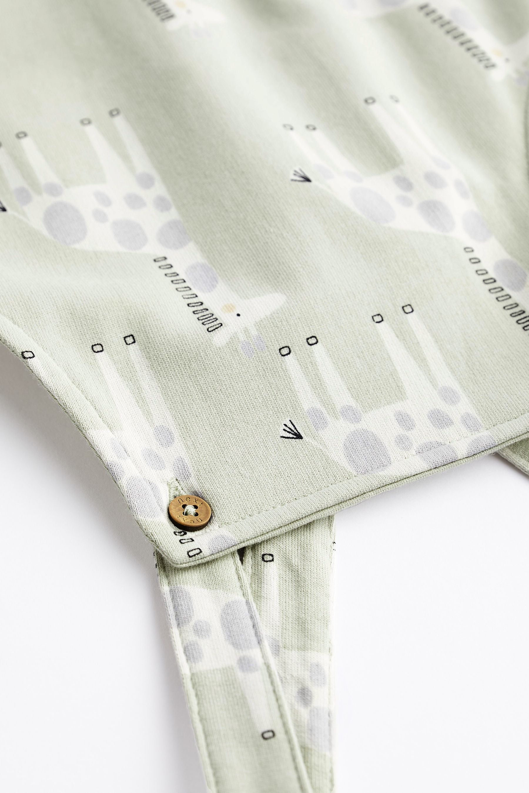 Sage Green Giraffe Print Baby Dungarees (0mths-3yrs)