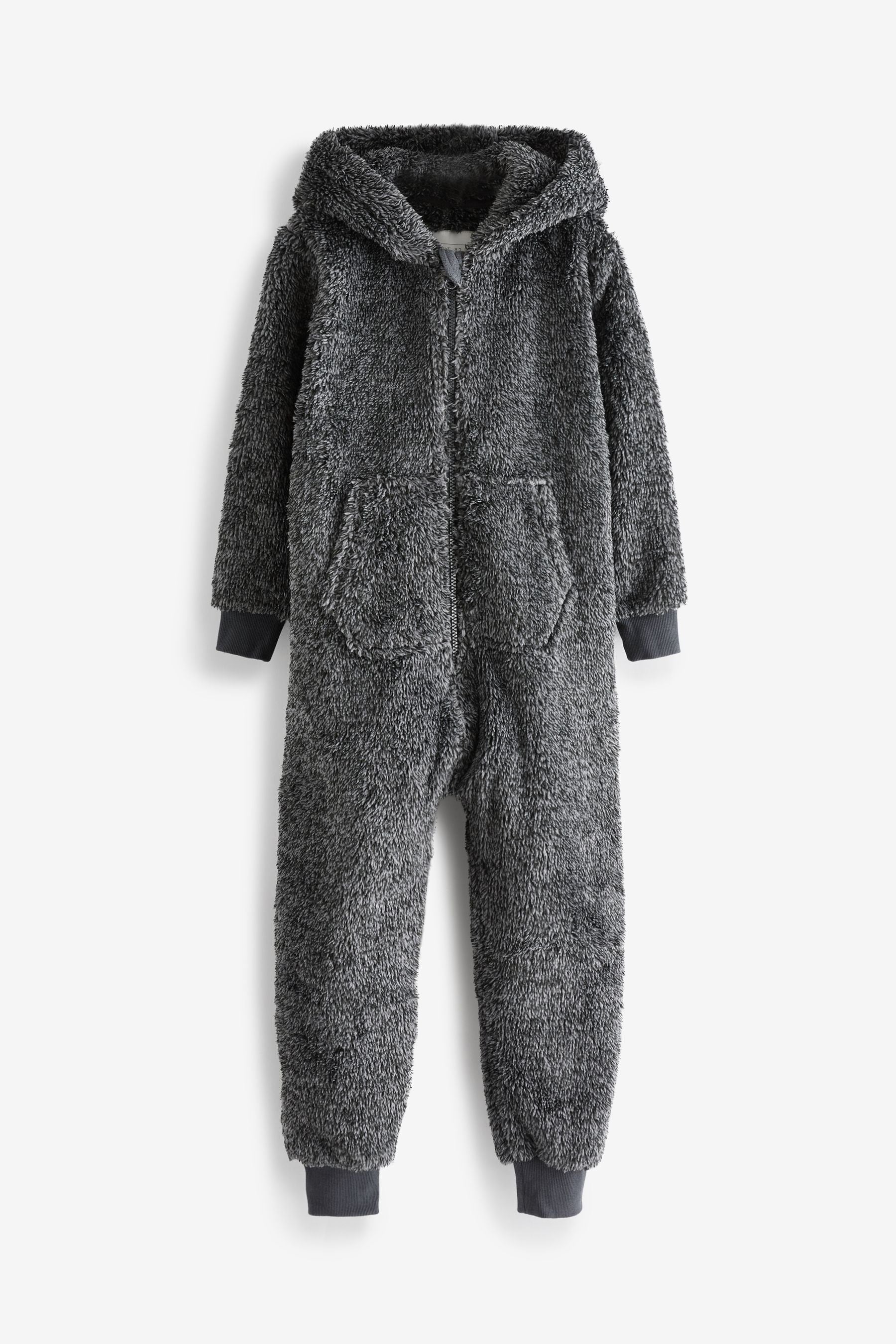 Grey Soft Touch Teddy Borg Fleece All-In-One (3-16yrs)