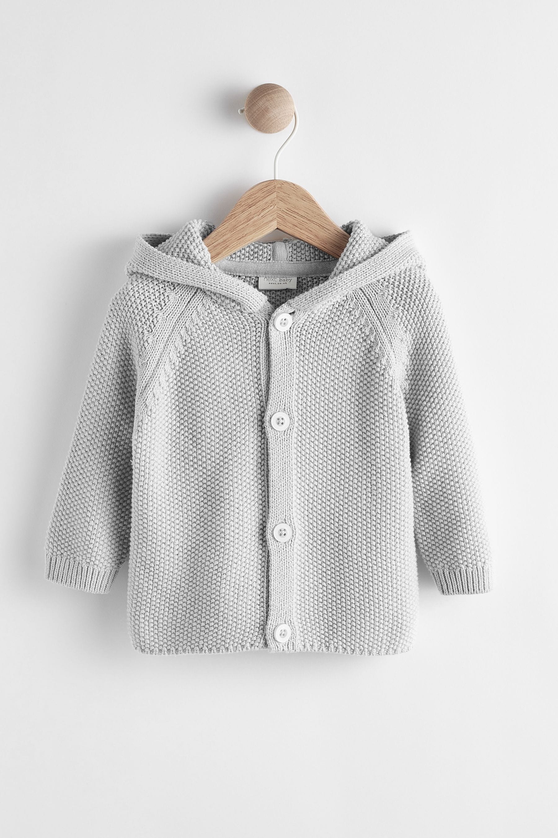 Light Grey Knitted Baby Bear Cardigan 0mths 2yrs HappyBaby.eg