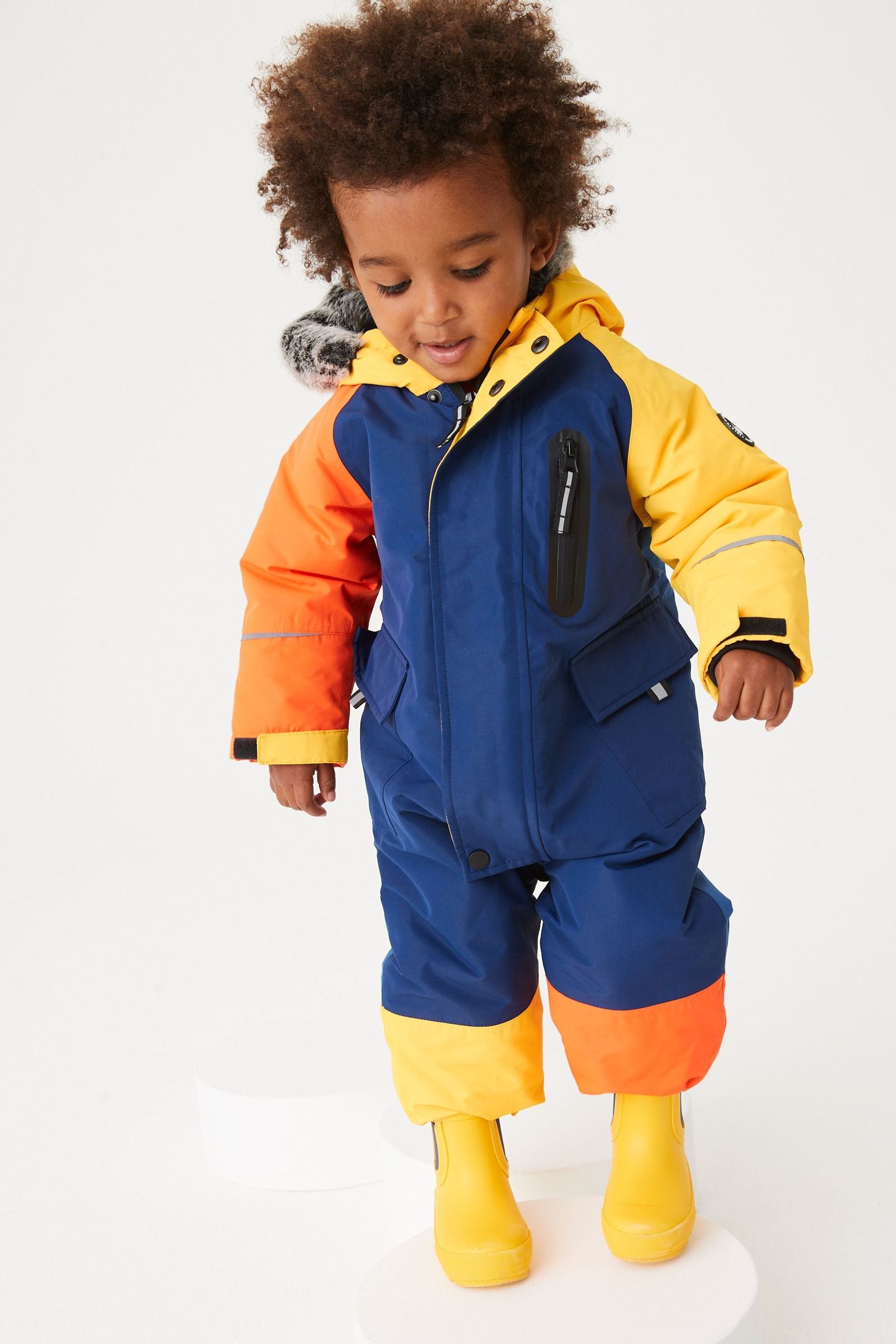 Blue Colourblock Snowsuit (3mths-7yrs)