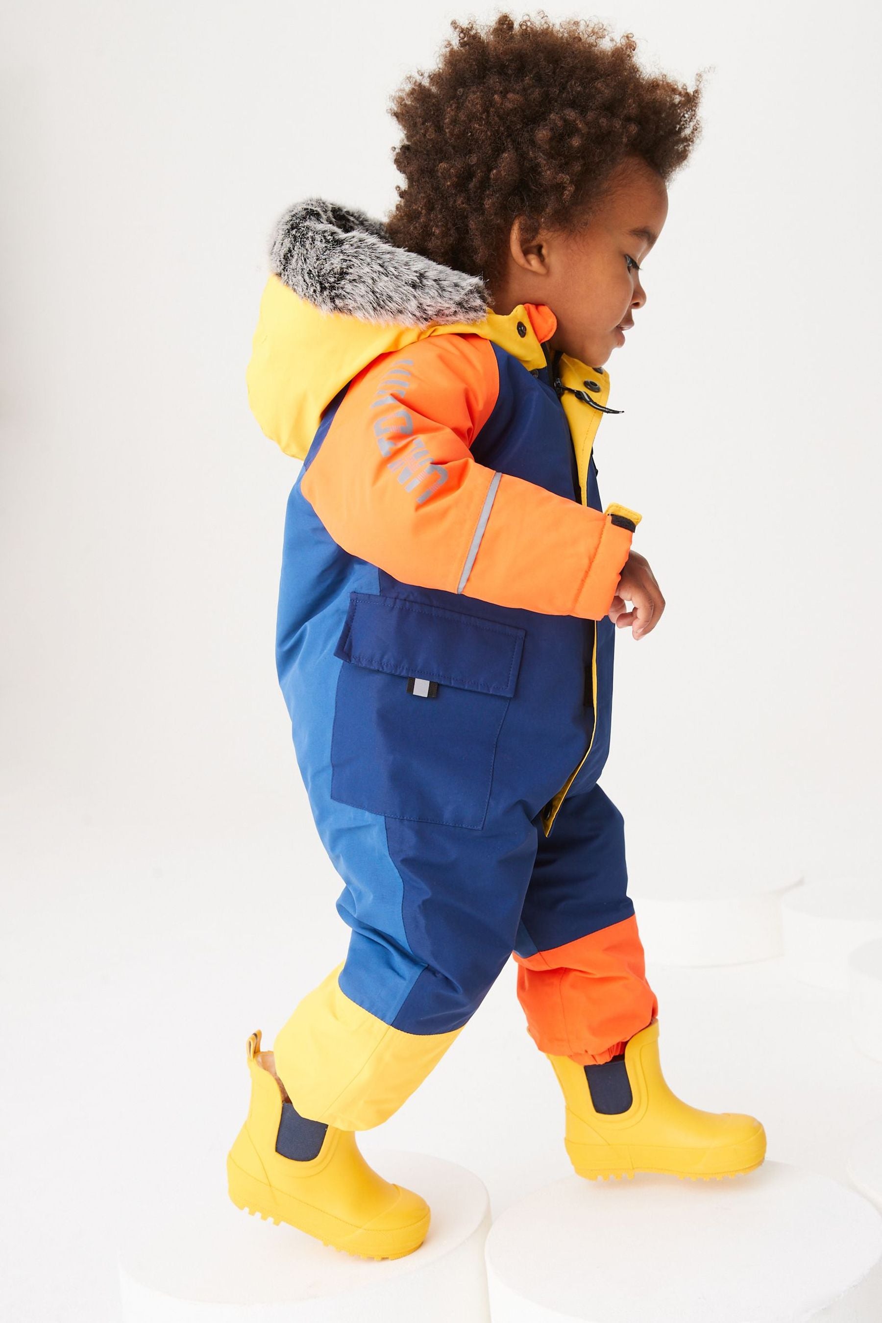 Blue Colourblock Snowsuit (3mths-7yrs)