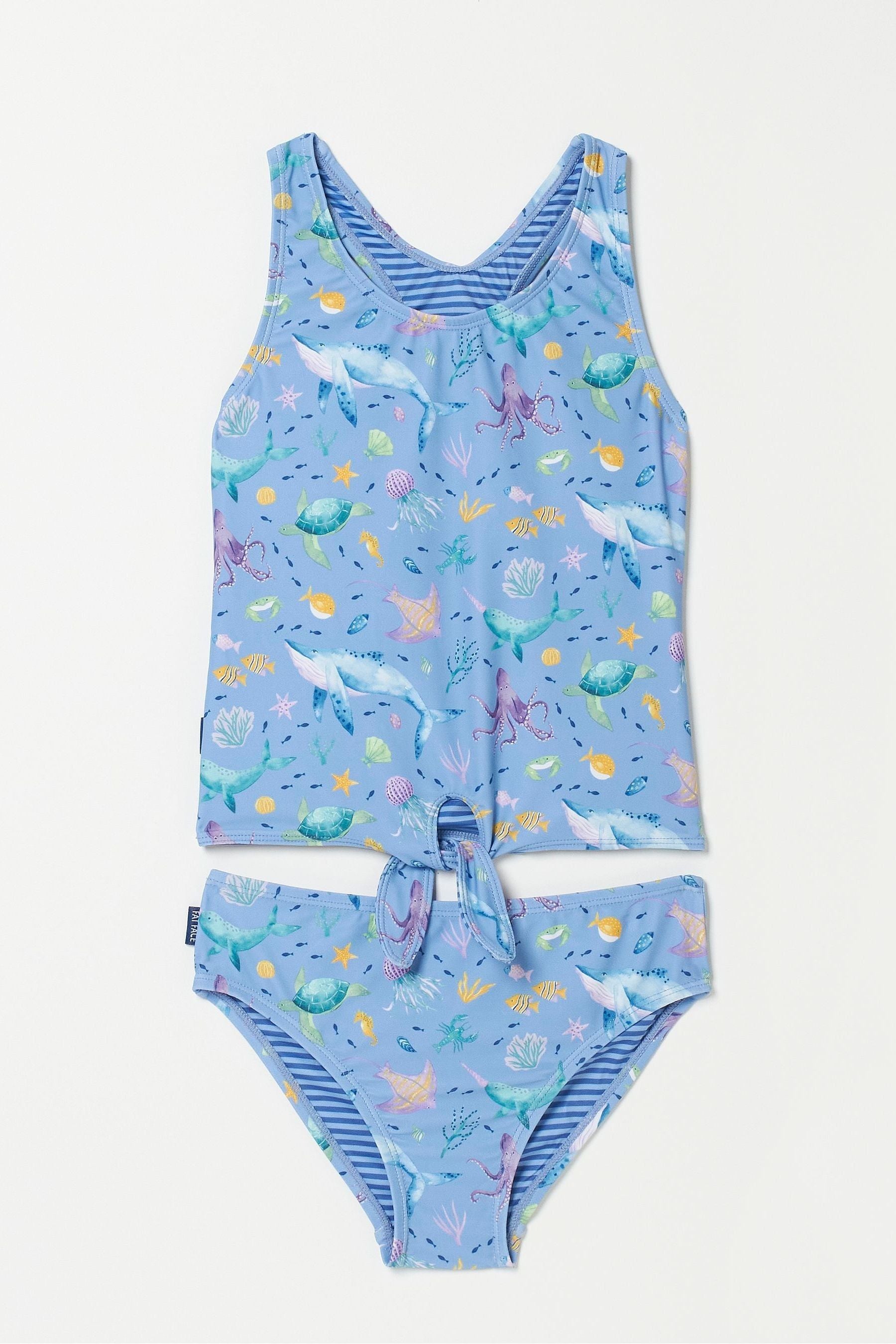 FatFace Blue Under The Sea Tankini Top