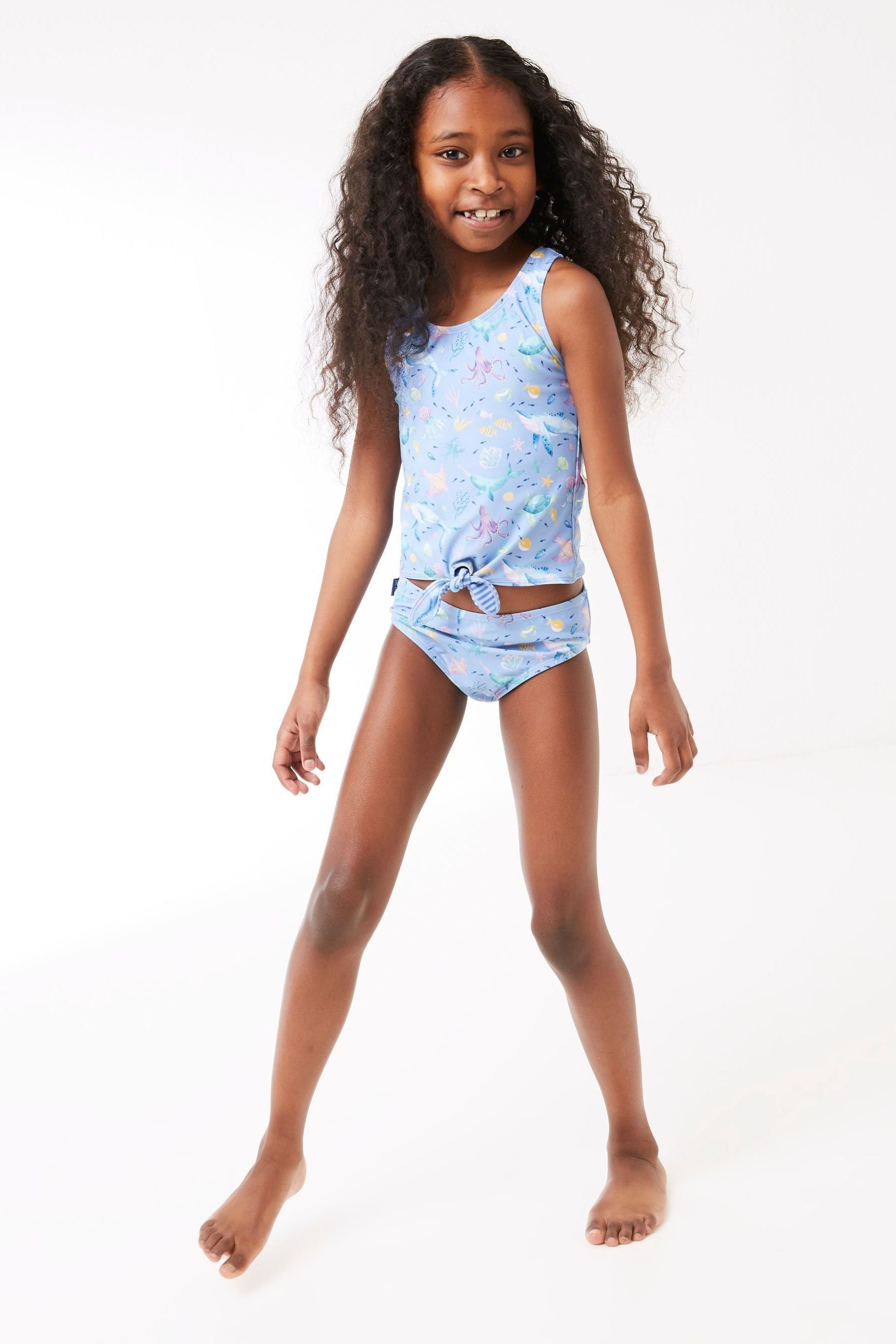 FatFace Blue Under The Sea Tankini Top