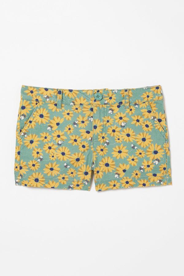 Green Fat Face Green Sunflower Alice Chino Shorts