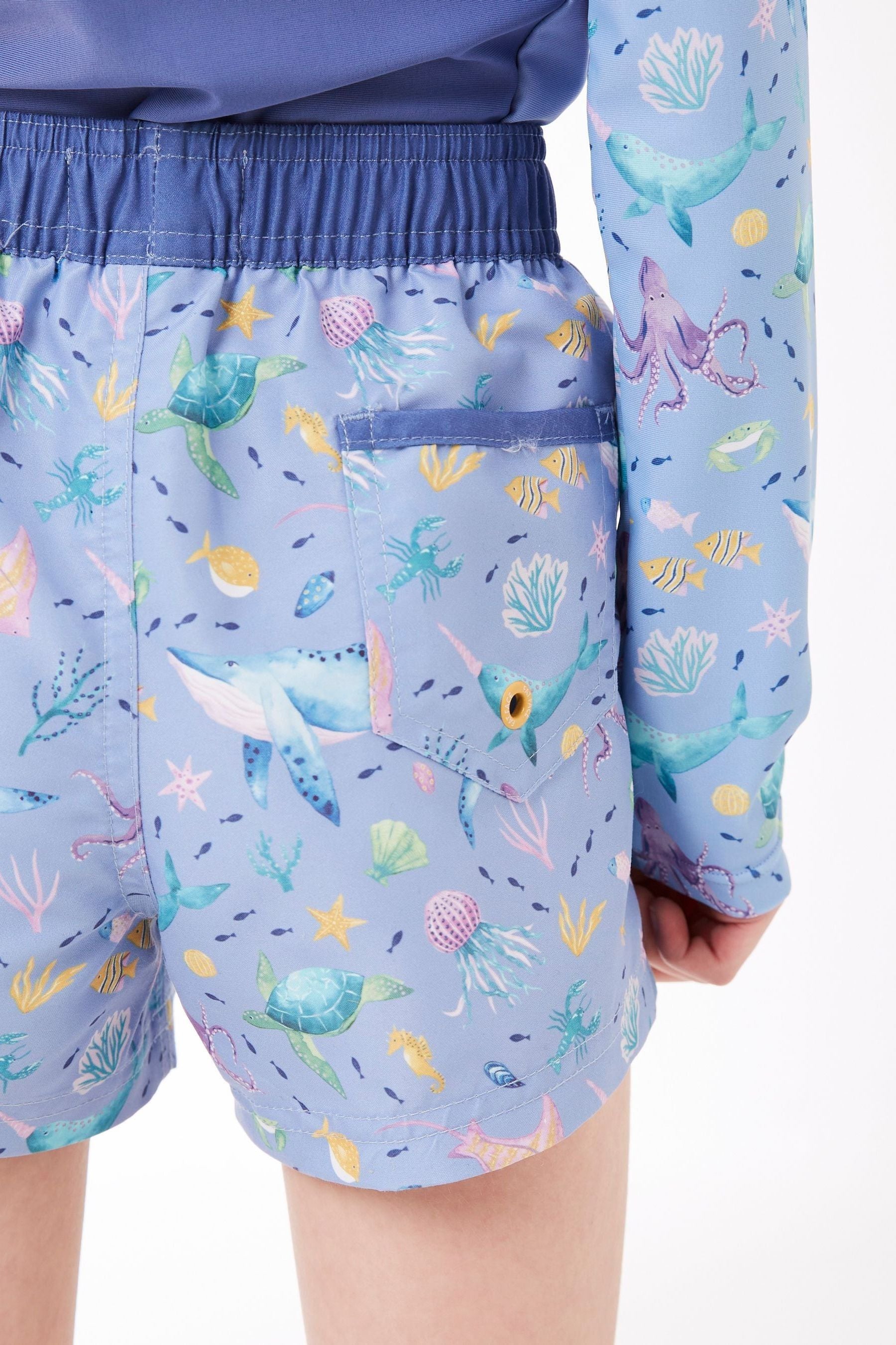 Blue FatFace Blue Under The Sea Boardies Shorts