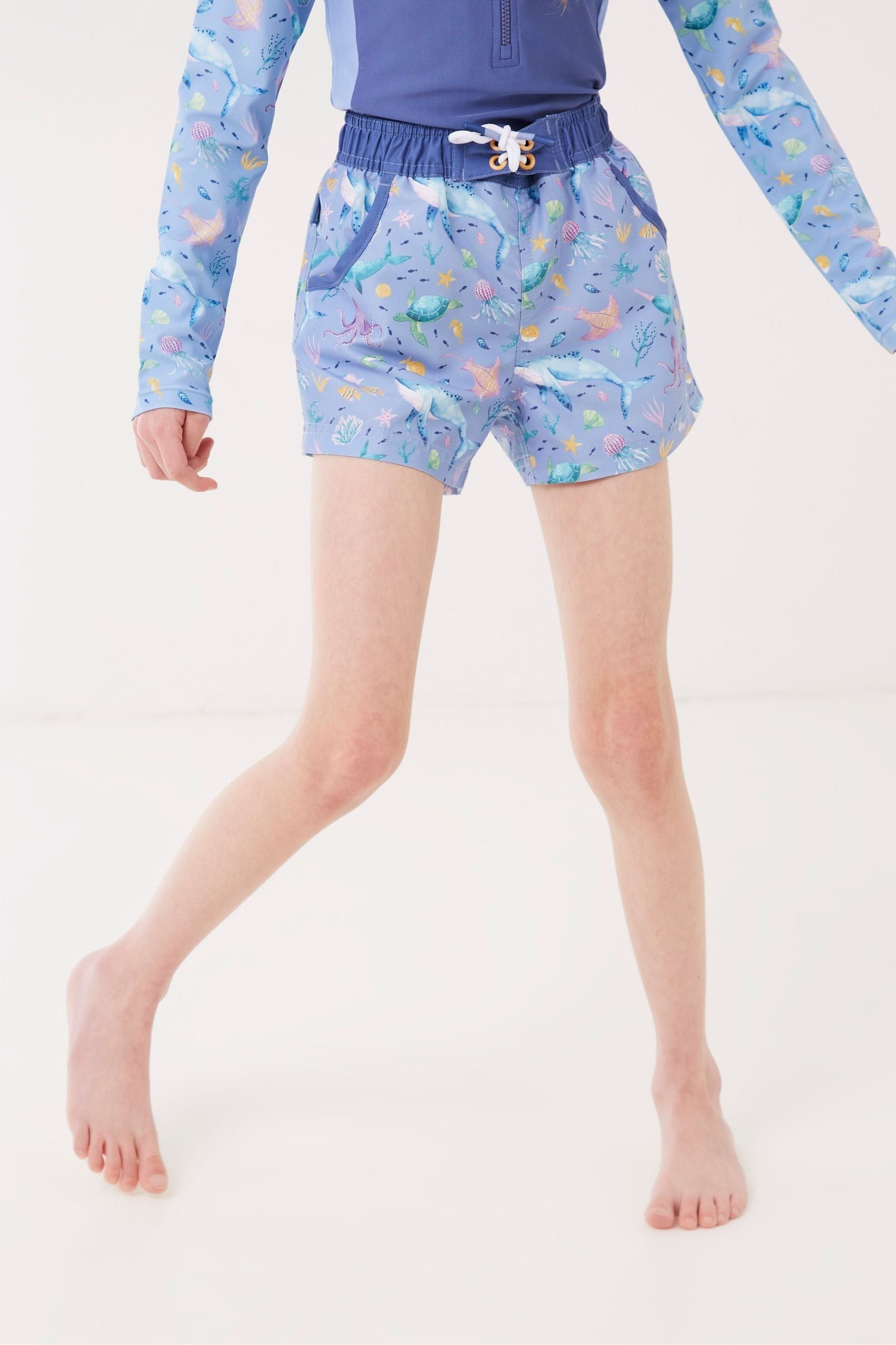 Blue FatFace Blue Under The Sea Boardies Shorts