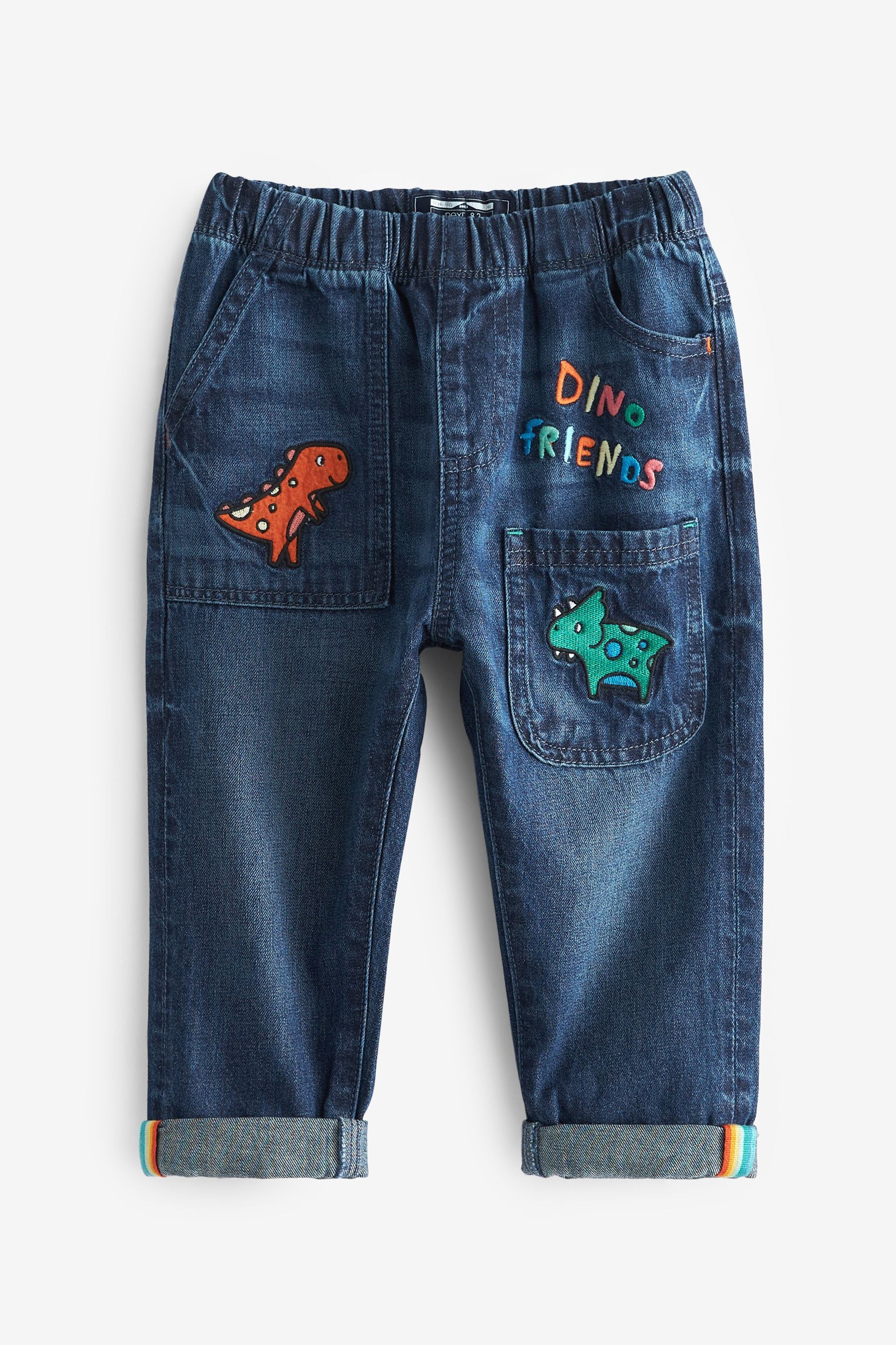 Indigo Blue Pull-On Dinosaur Jeans (3mths-7yrs)