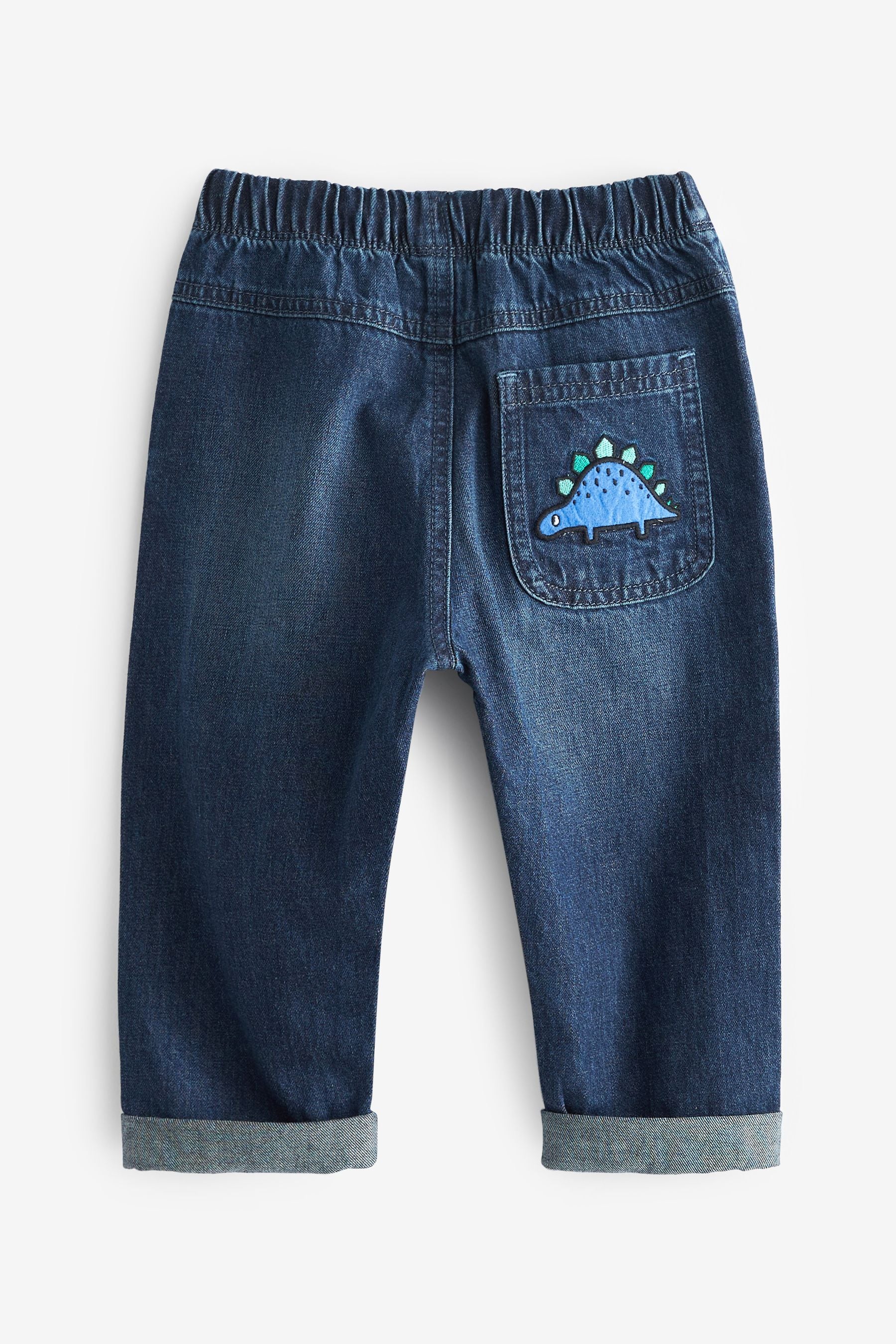 Indigo Blue Pull-On Dinosaur Jeans (3mths-7yrs)