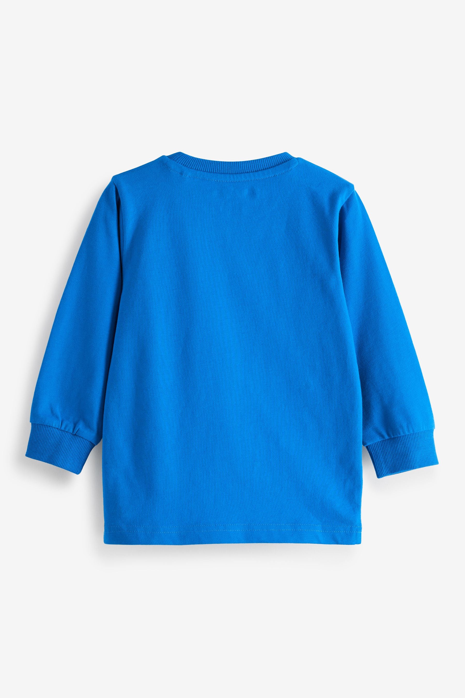 Blue Santa Scooter Long Sleeve Christmas T-Shirt (3mths-7yrs)