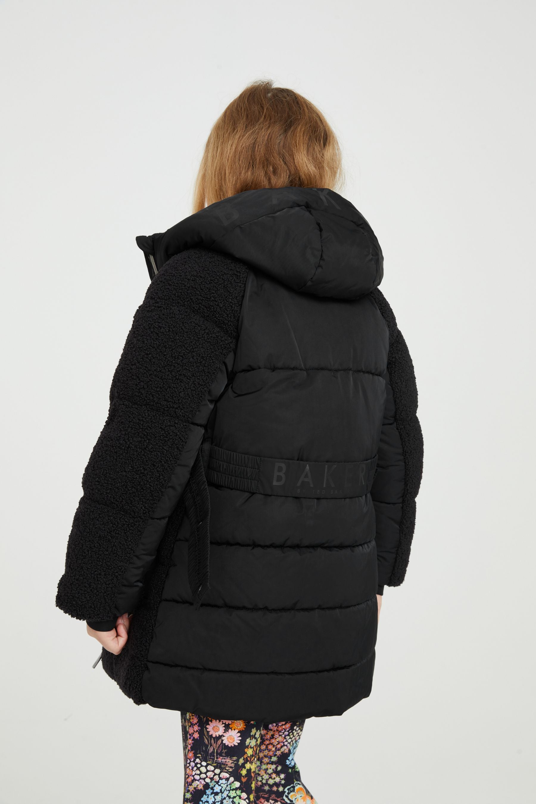 Black Baker by Ted Baker Black Teddy Borg Mixed Coat