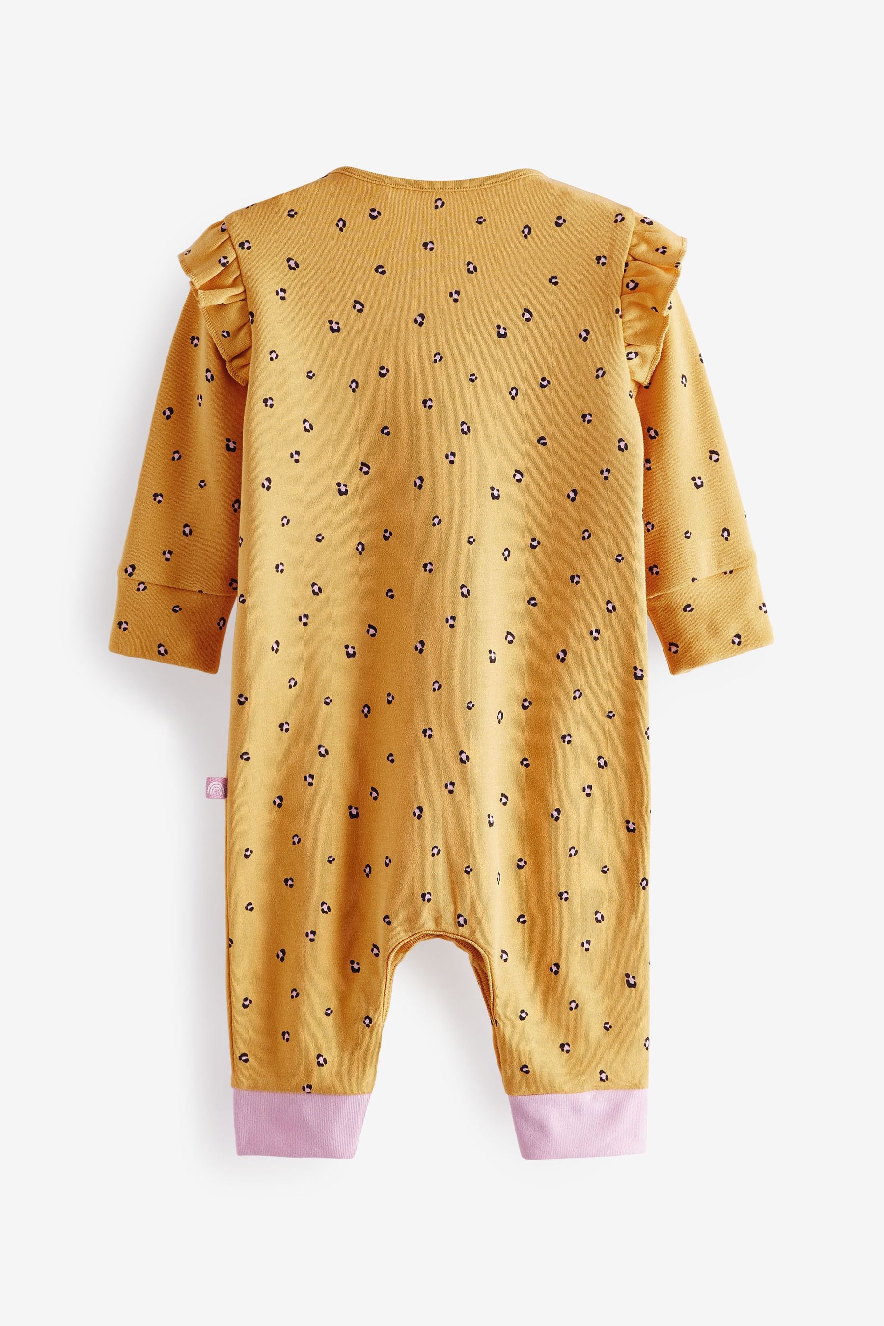 Ochre Yellow/Pink Mouse 2 Pack Baby Sleepsuits (0mths-3yrs)