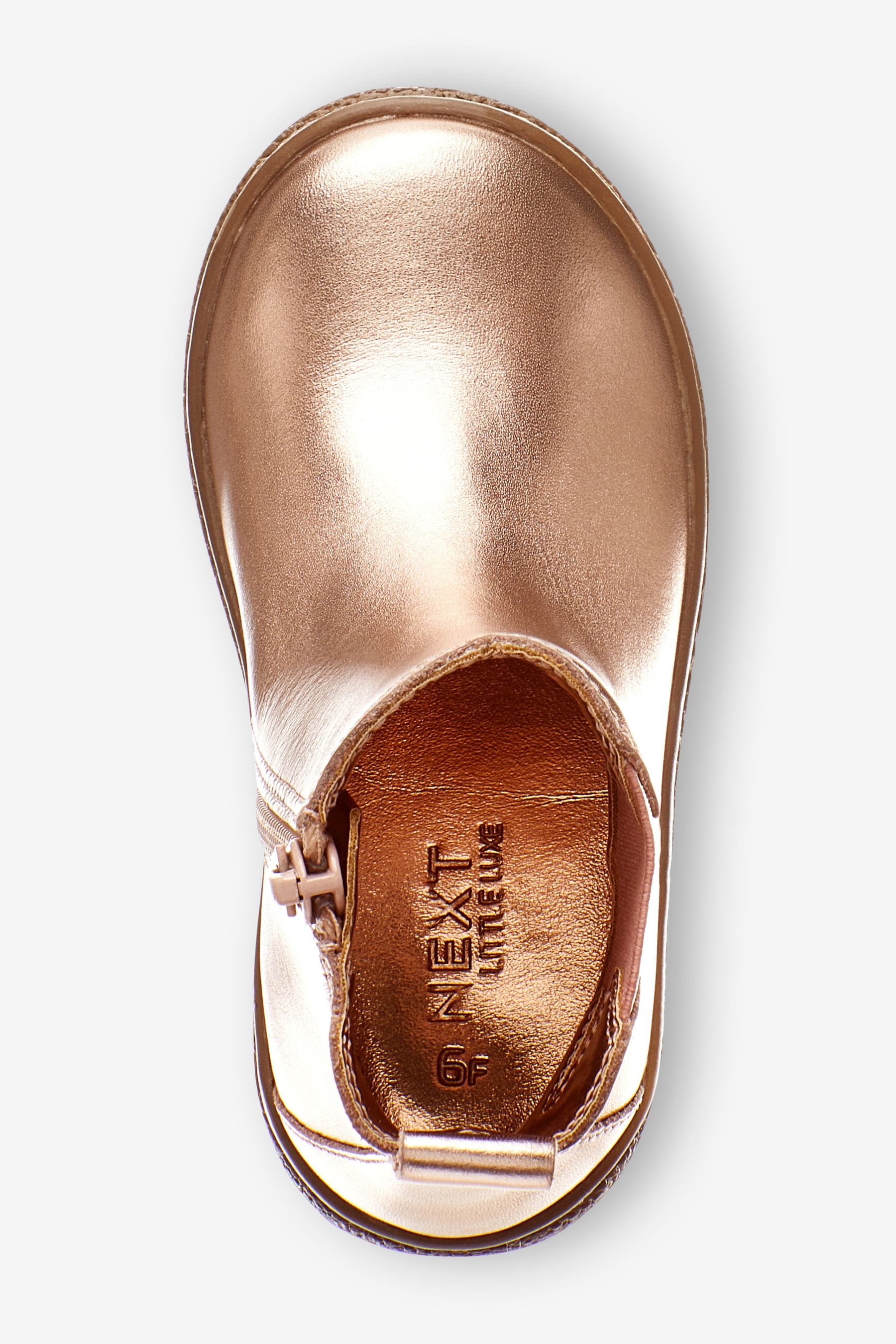 Rose Gold Warm Lined Chelsea Boots