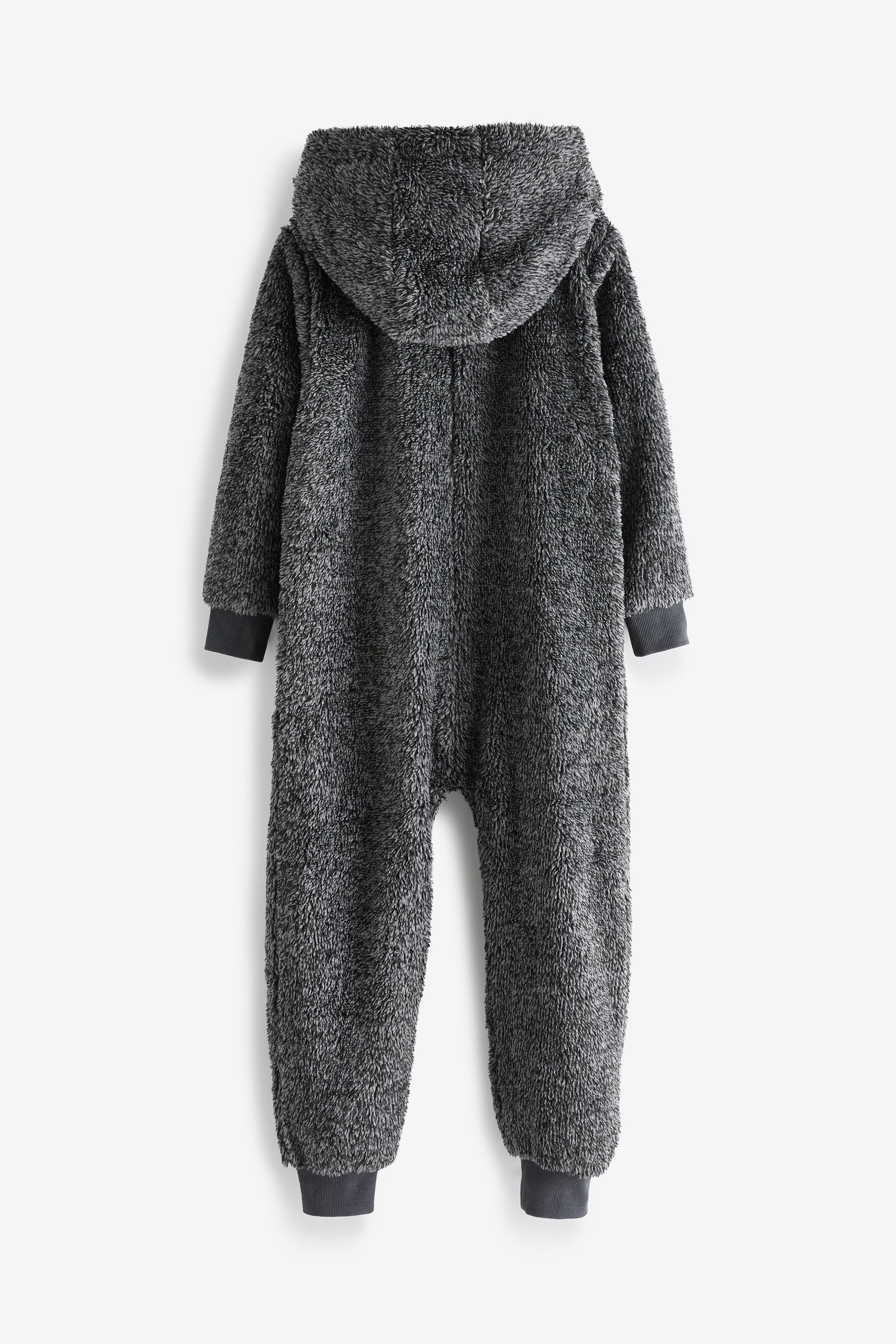 Grey Soft Touch Teddy Borg Fleece All-In-One (3-16yrs)