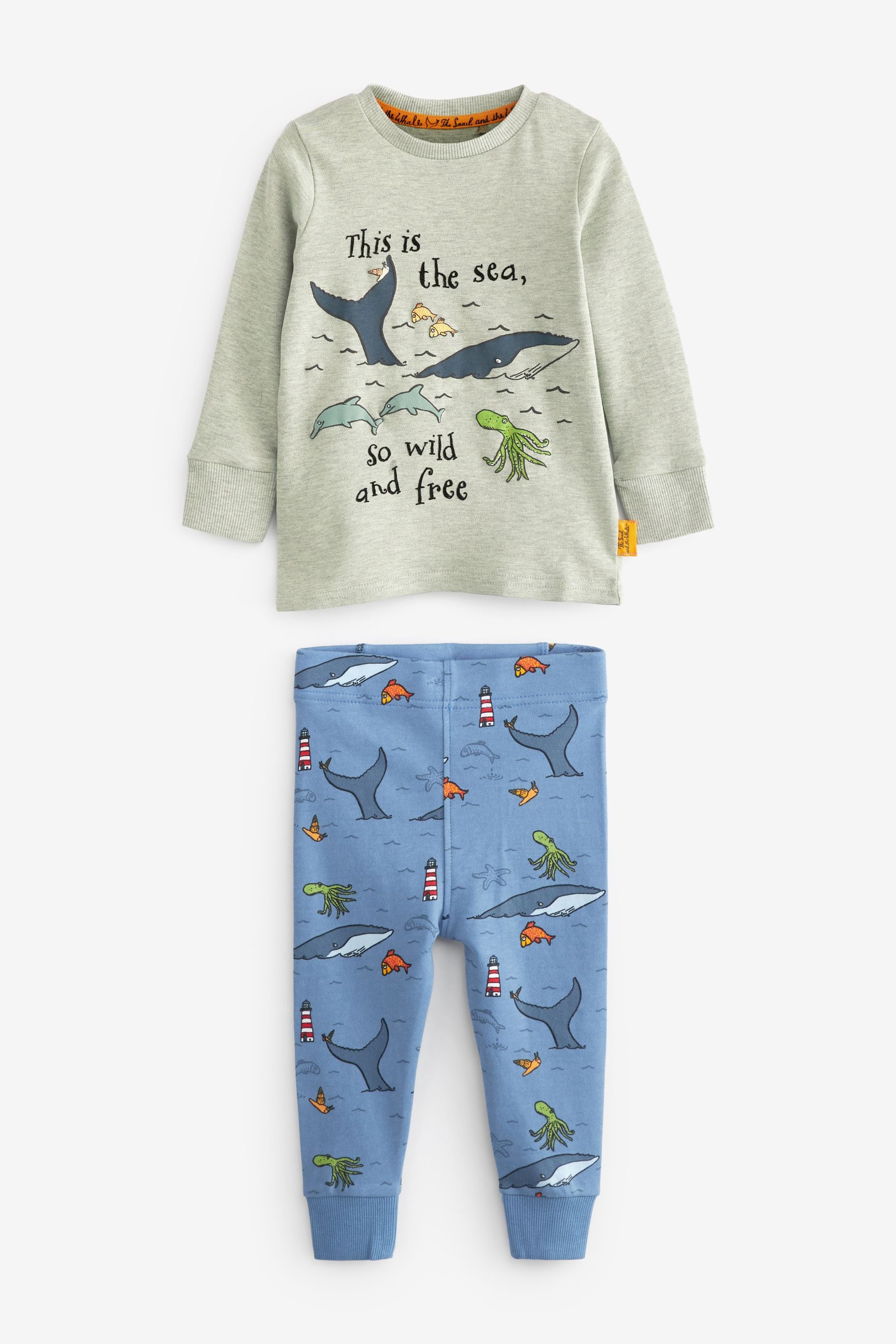 Blue Snail and the Whale Snuggle Pyjamas (9mths-9yrs)