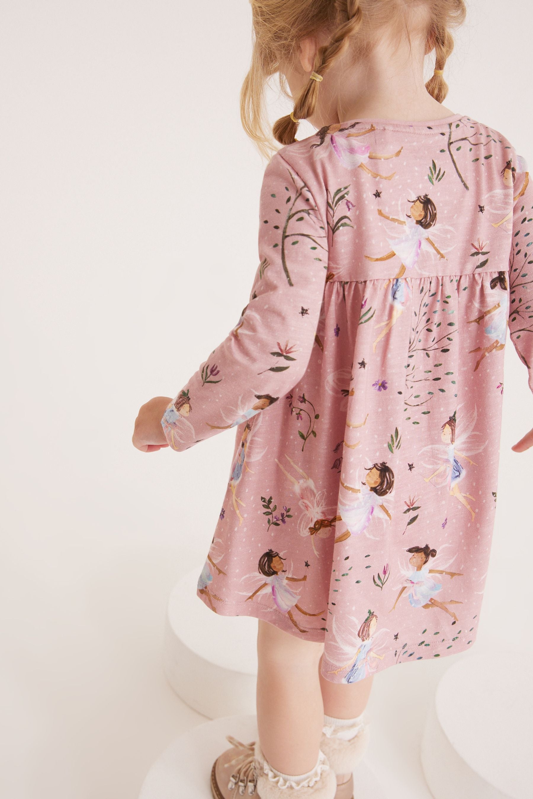 Pink Fairy Long Sleeve Jersey Dress (3mths-7yrs)