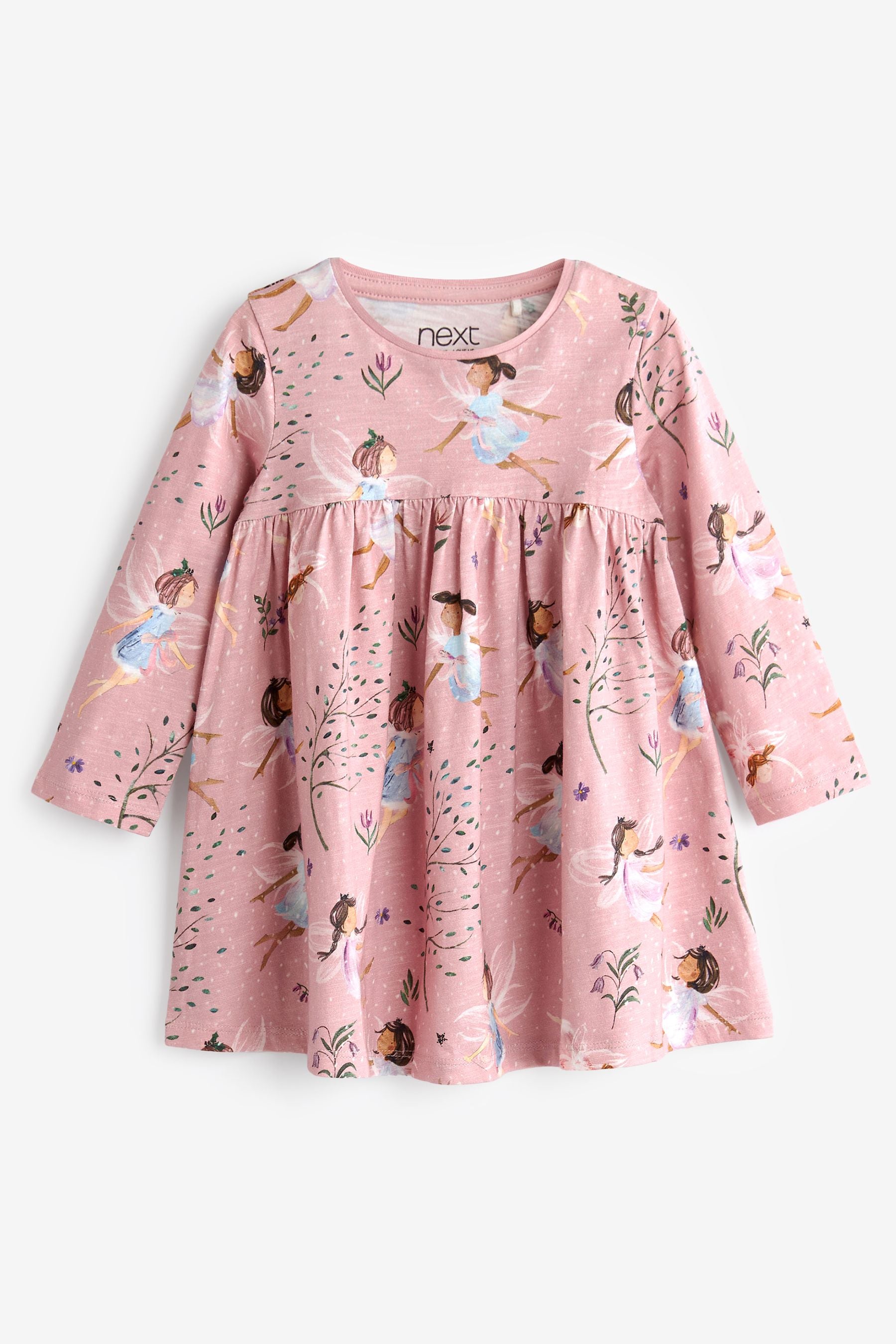 Pink Fairy Long Sleeve Jersey Dress (3mths-7yrs)