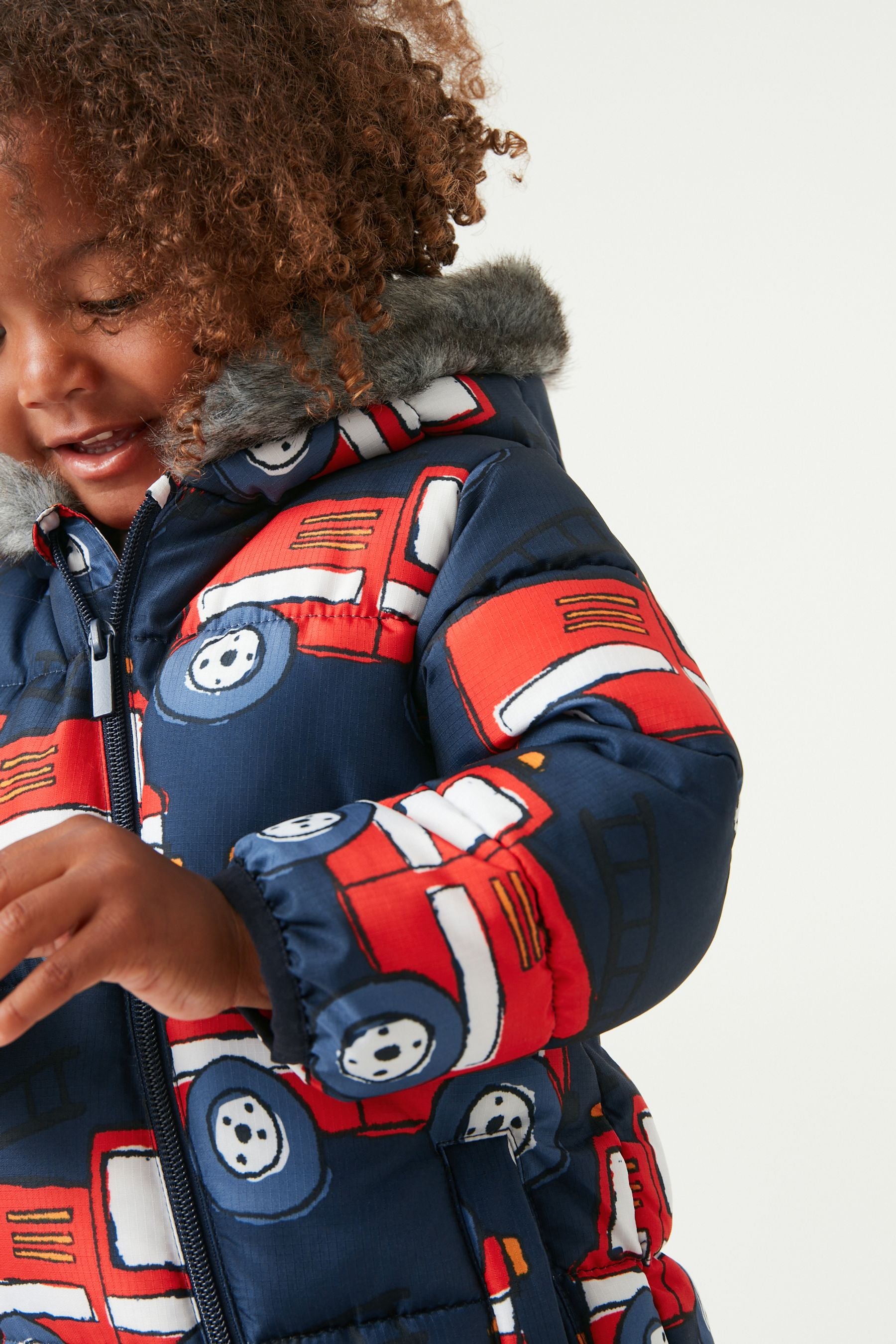 Navy Blue Fire Engine Snowsuit (3mths-7yrs)