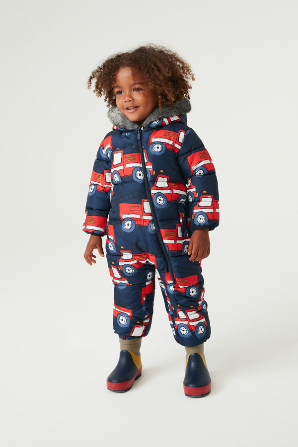 Navy Blue Fire Engine Snowsuit (3mths-7yrs)