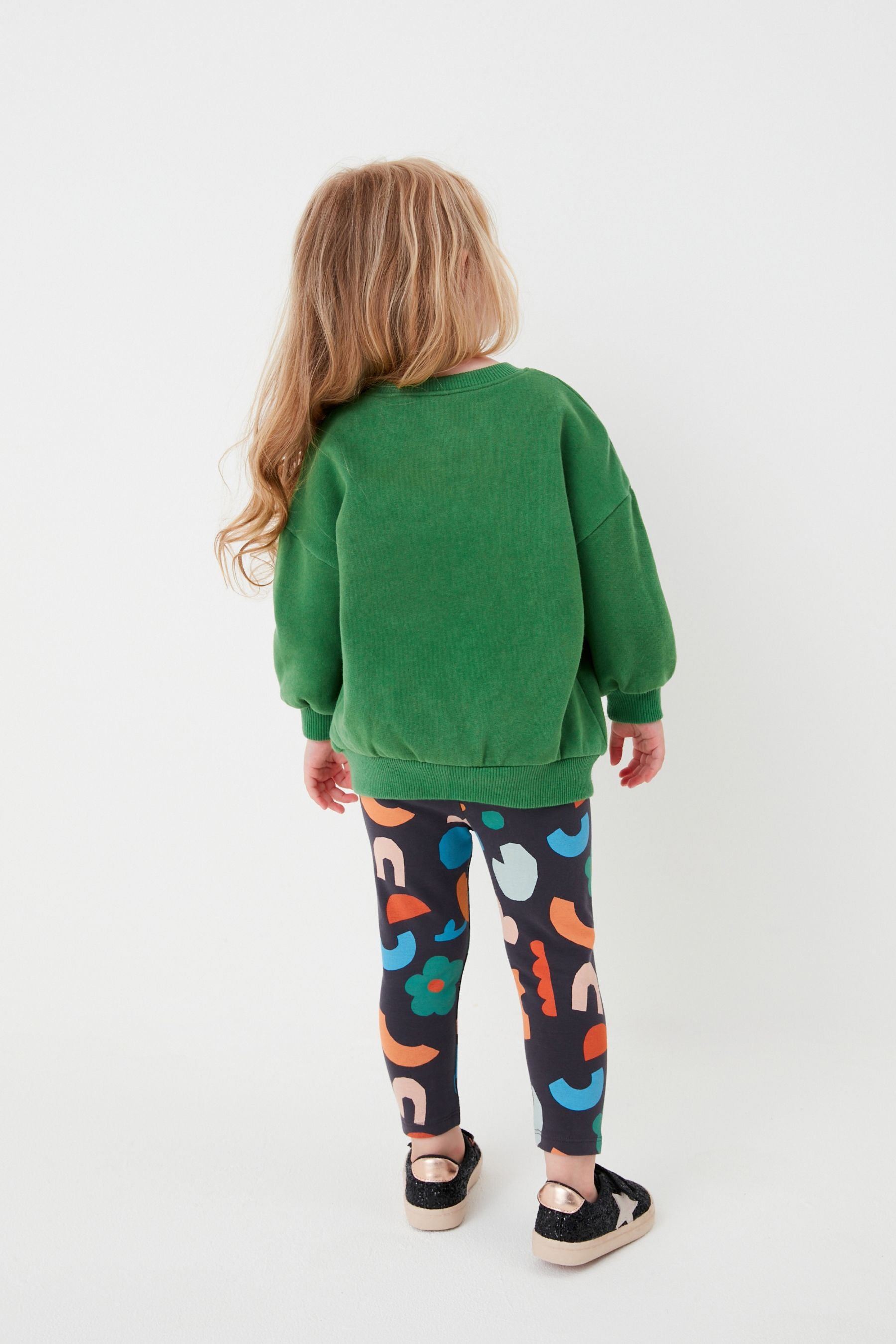 Green Flower Sweatshirt And Leggings Set (3mths-7yrs)