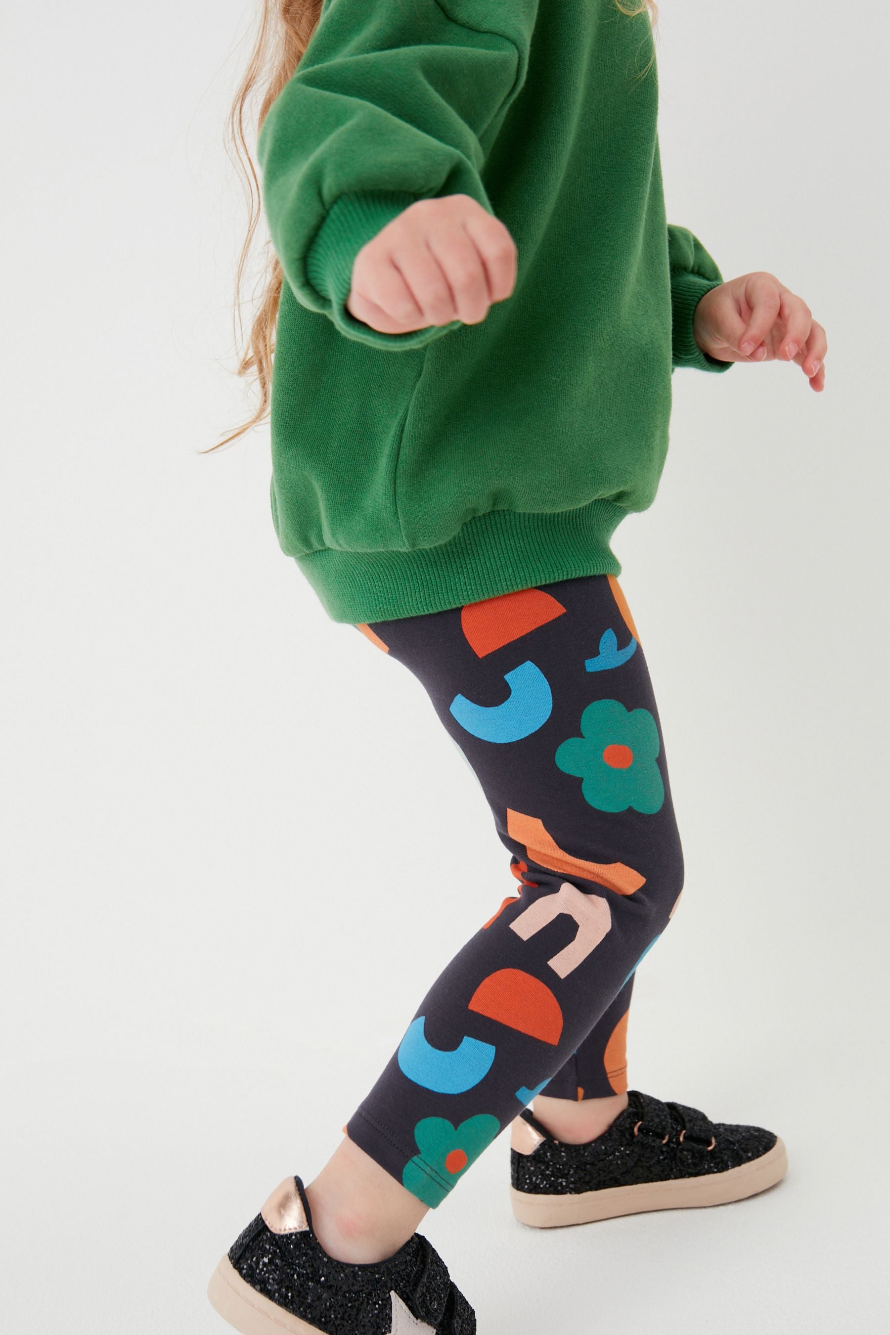 Green Flower Sweatshirt And Leggings Set (3mths-7yrs)