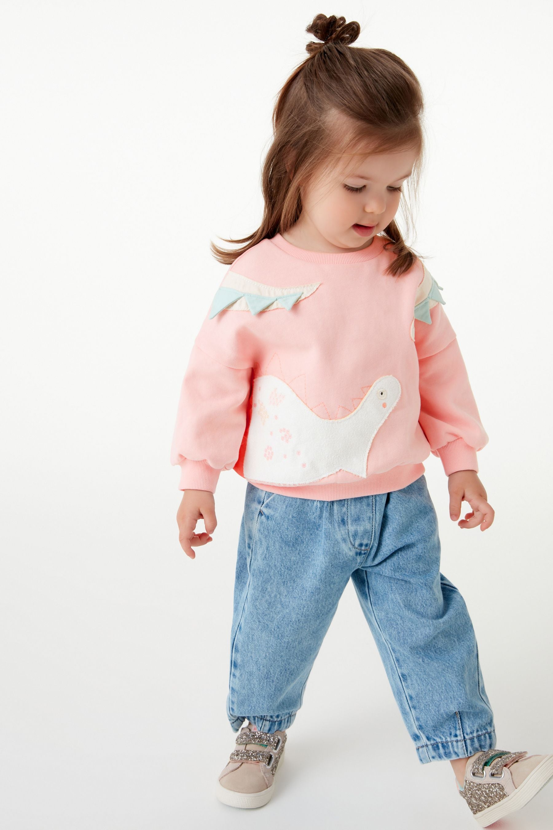 Pink Dinosaur Character Sweatshirt (3mths-7yrs)