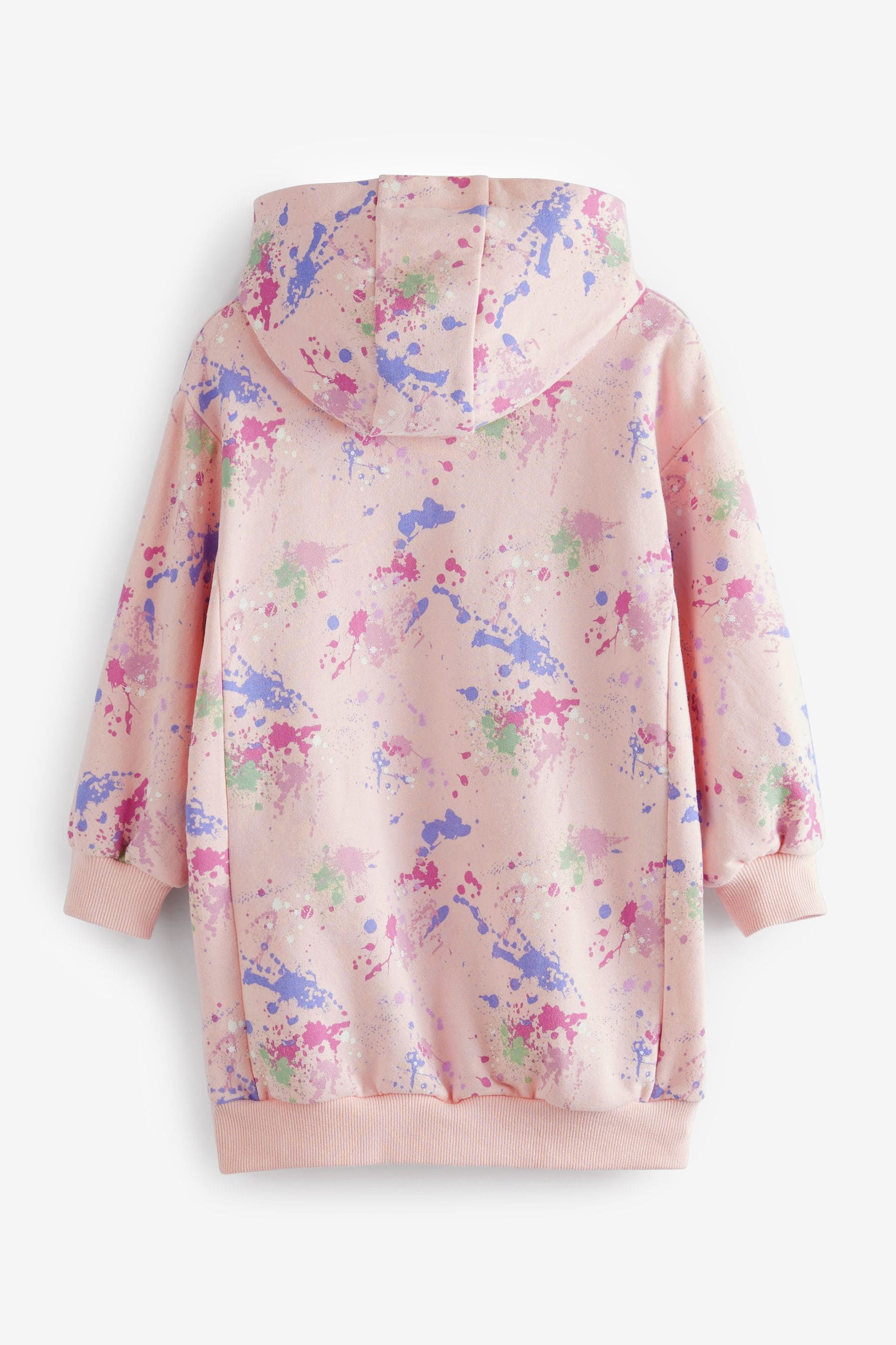 Pink Splat Longline Hoodie (3-16yrs)